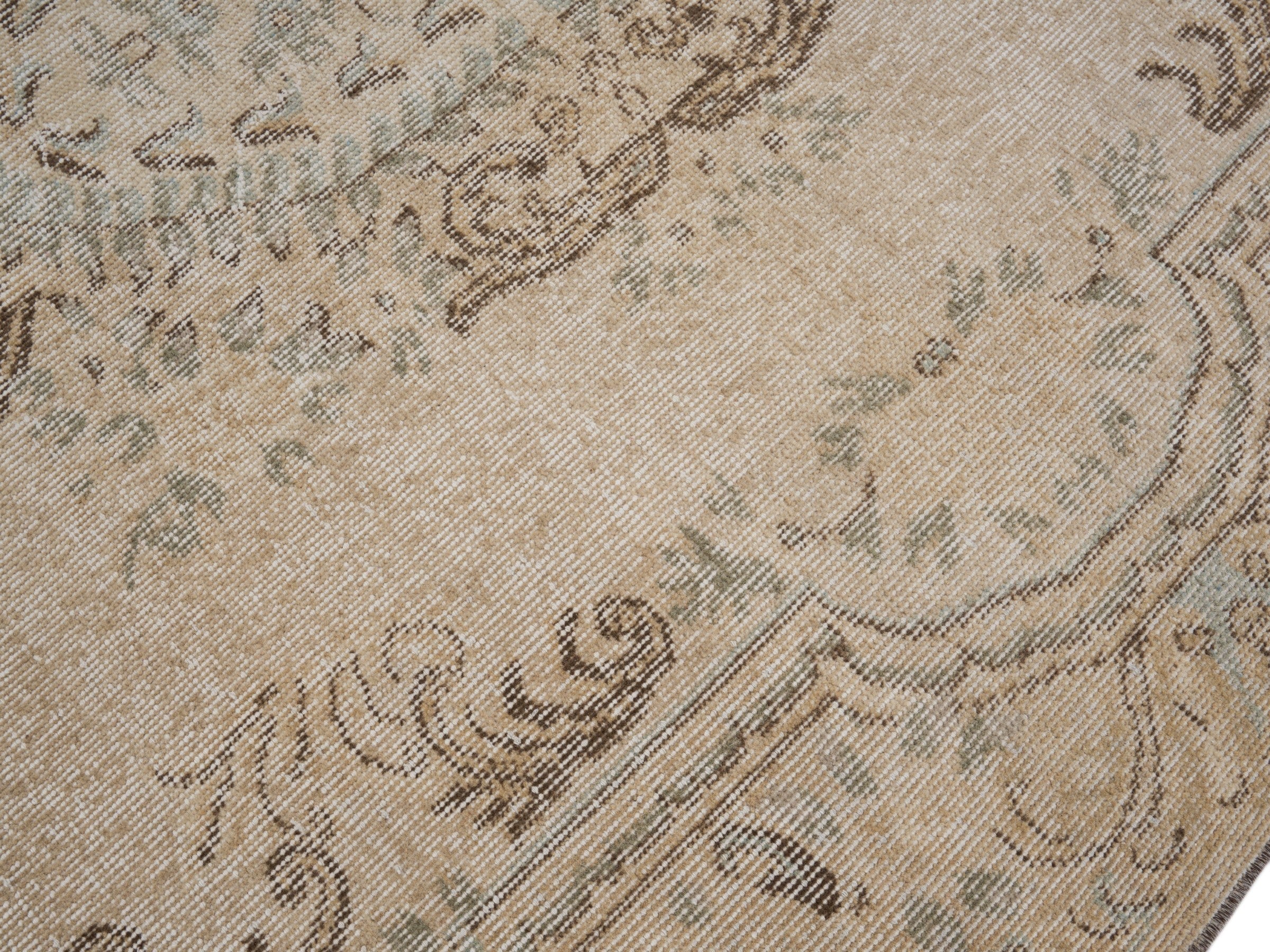 Turkish Isparta area rug in taupe and greige, view 5 of 10