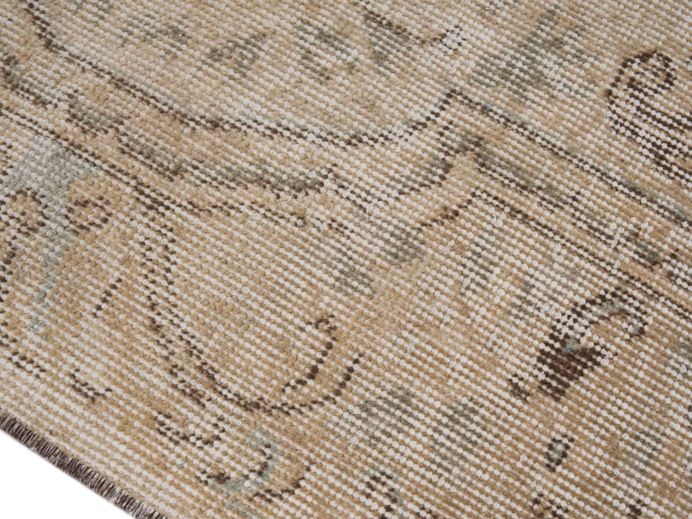 Turkish Isparta area rug in taupe and greige, view 6 of 10