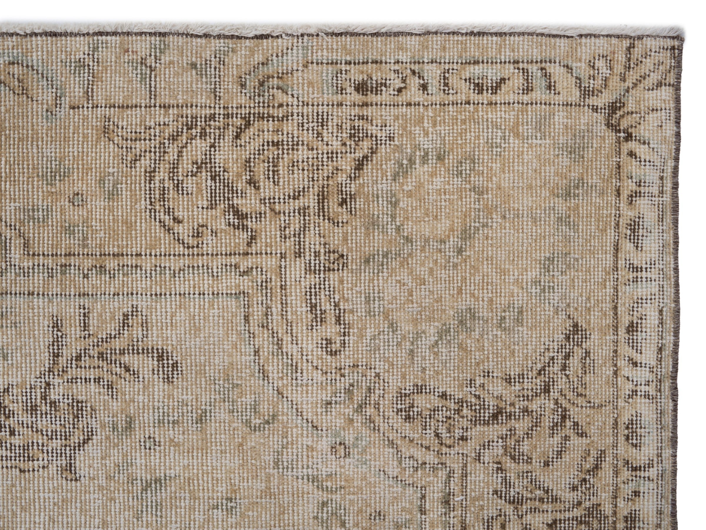 Turkish Isparta area rug in taupe and greige, view 8 of 10
