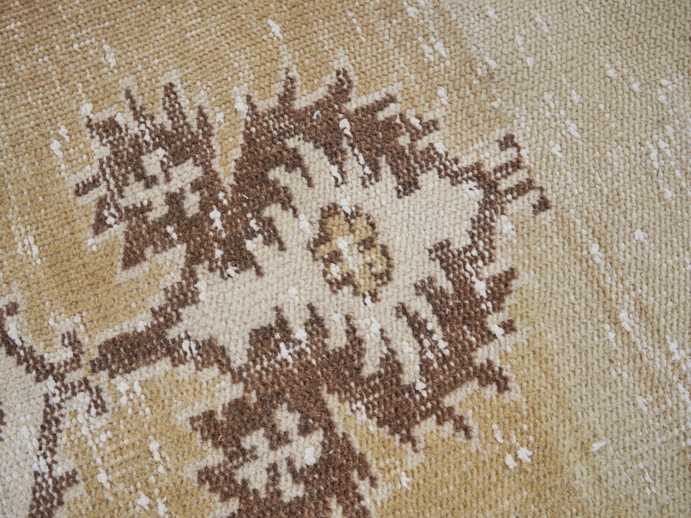 Turkish Manisa area rug in beige and tan, view 7 of 10