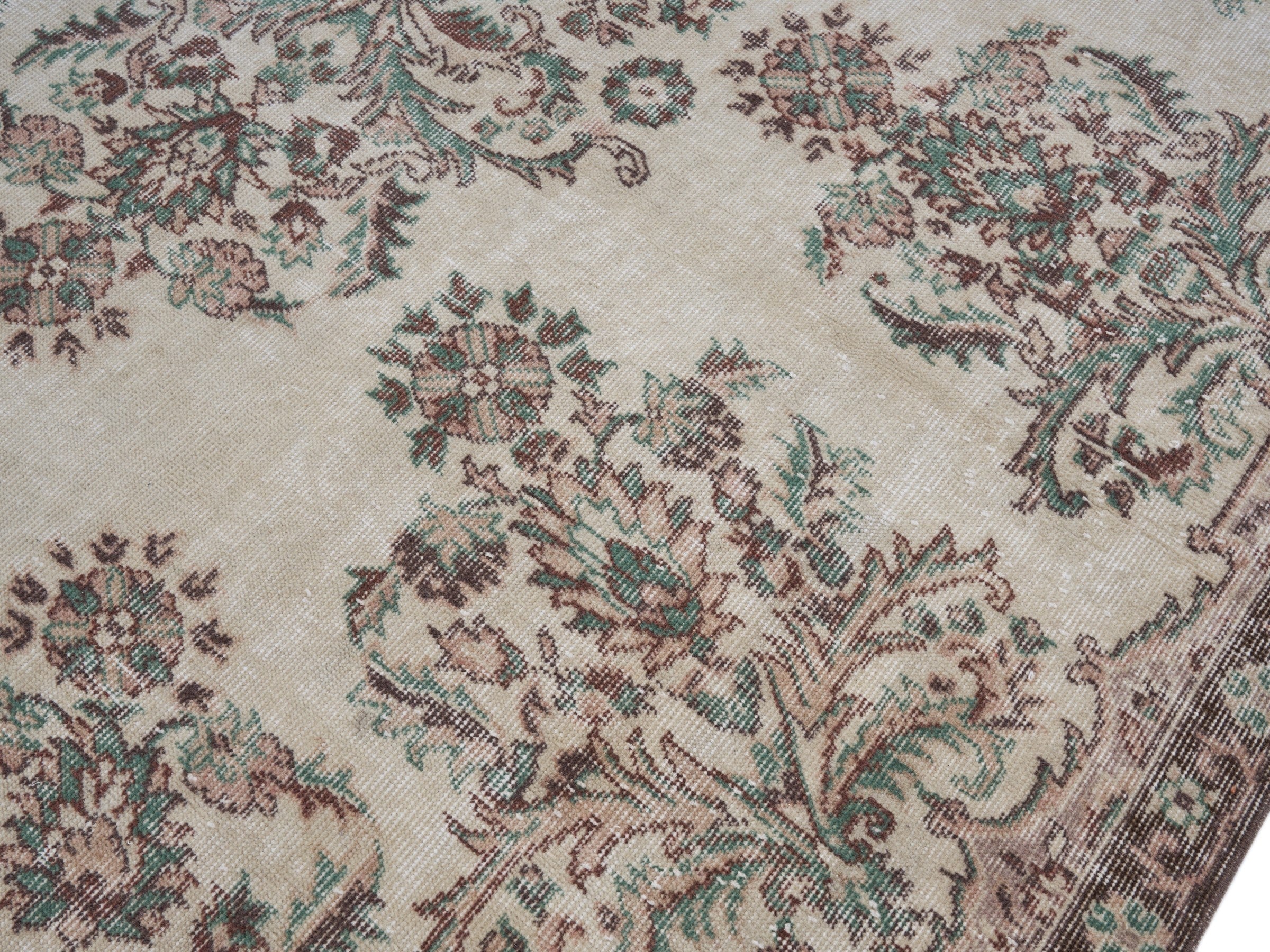 Turkish Isparta oversized rug in cream and faded red, view 5 of 10