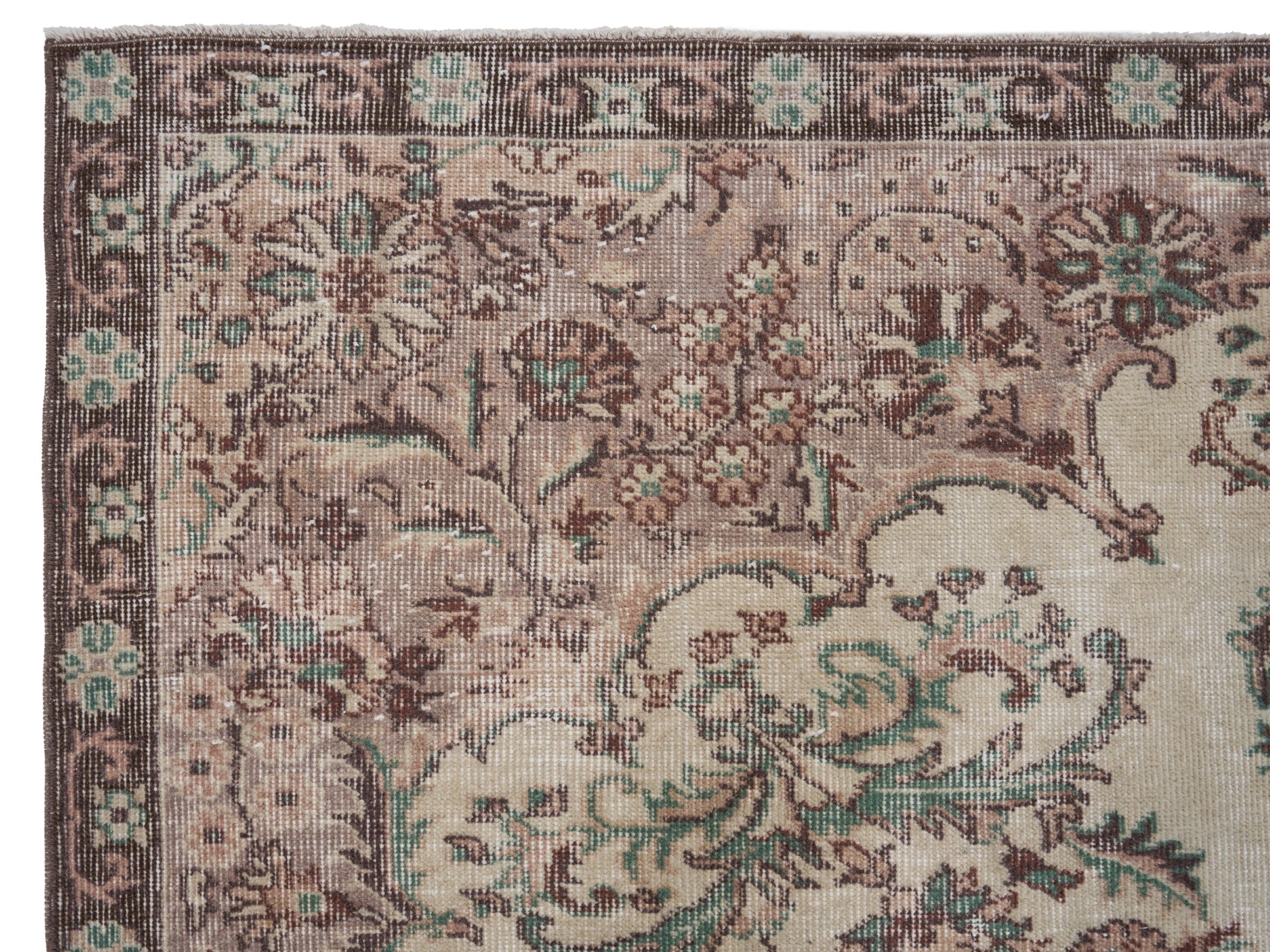 Turkish Isparta oversized rug in cream and faded red, view 8 of 10