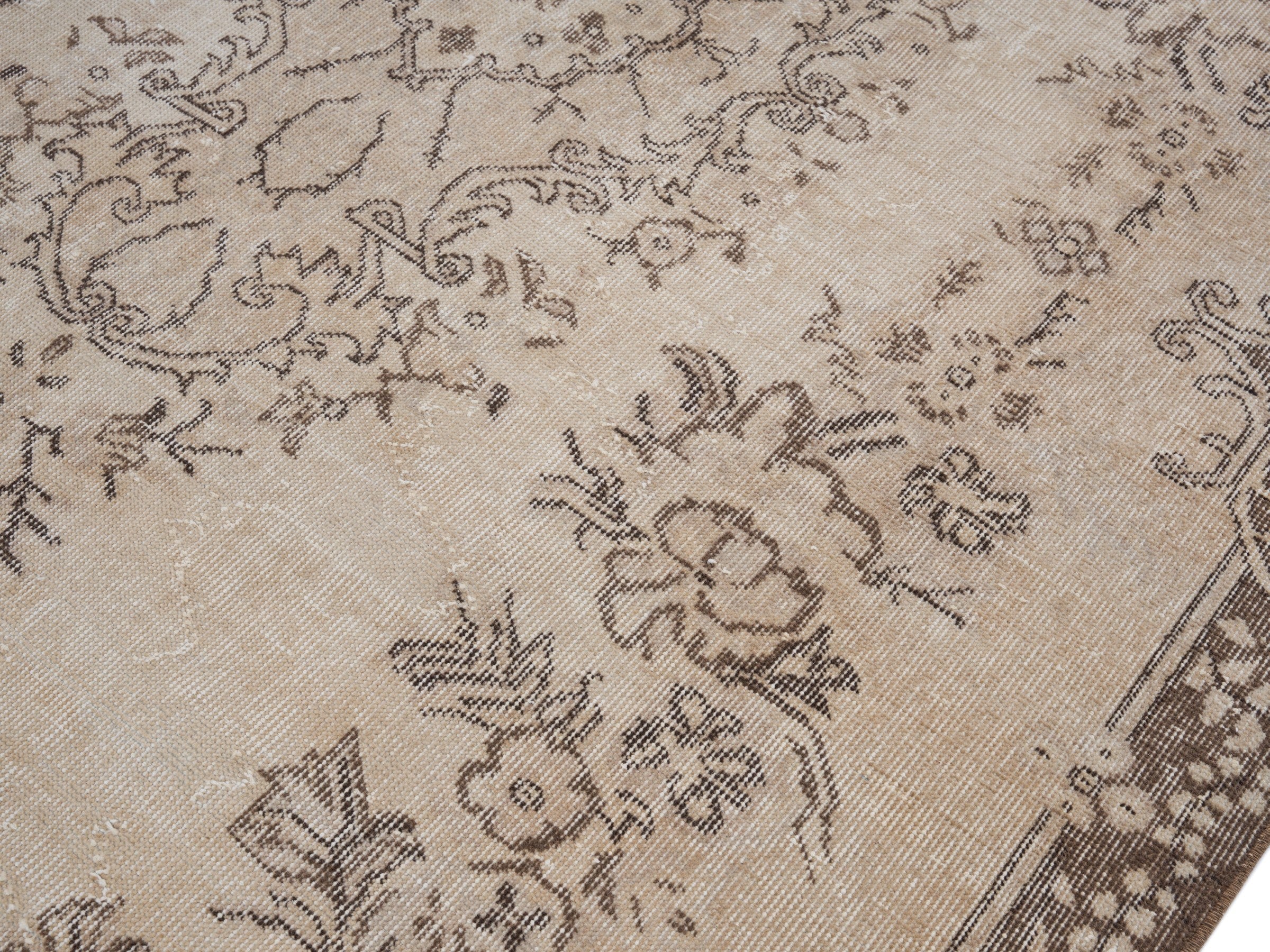 Turkish Isparta area rug in cream and greige, view 5 of 10