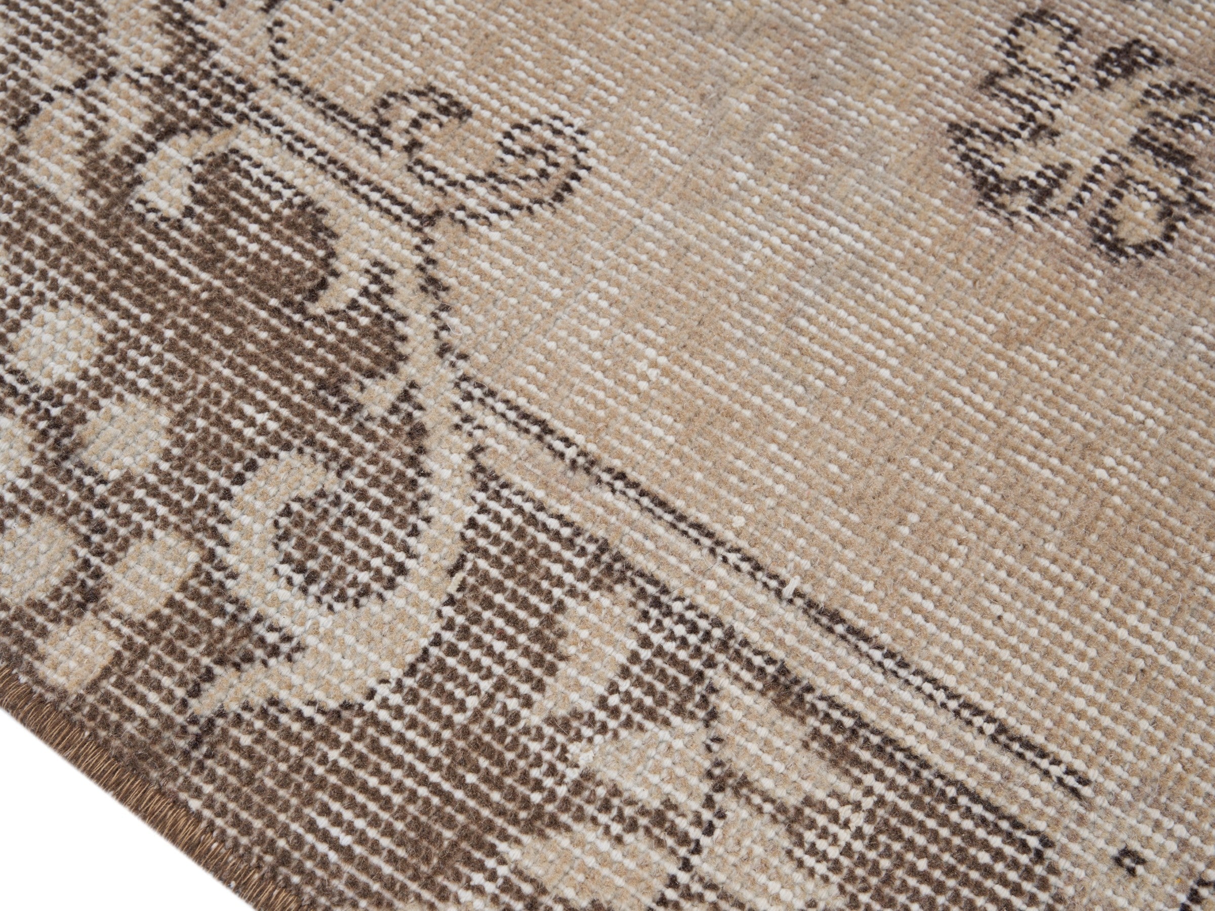 Turkish Isparta area rug in cream and greige, view 6 of 10