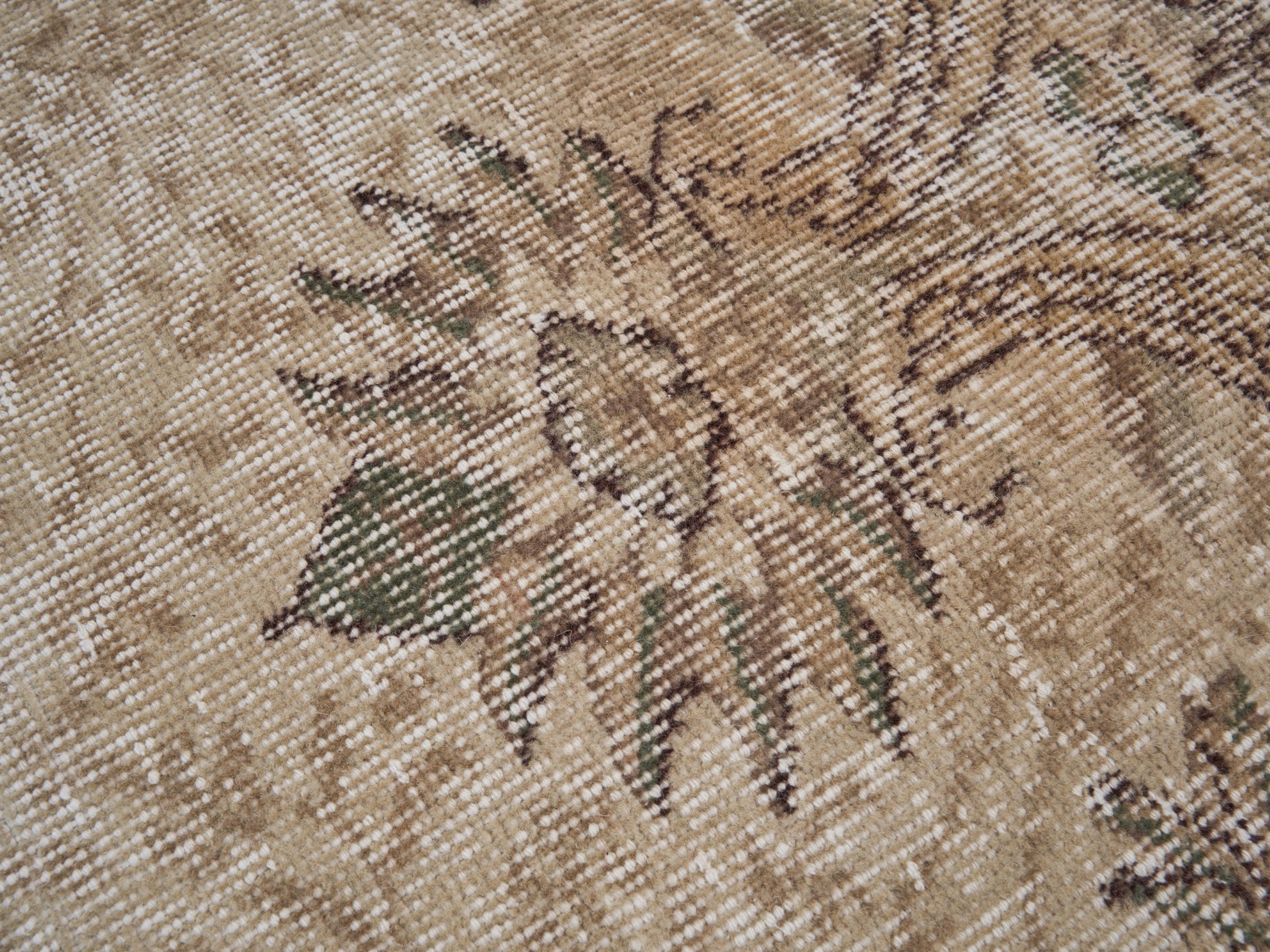 Turkish Isparta area rug in cream and taupe, view 7 of 10