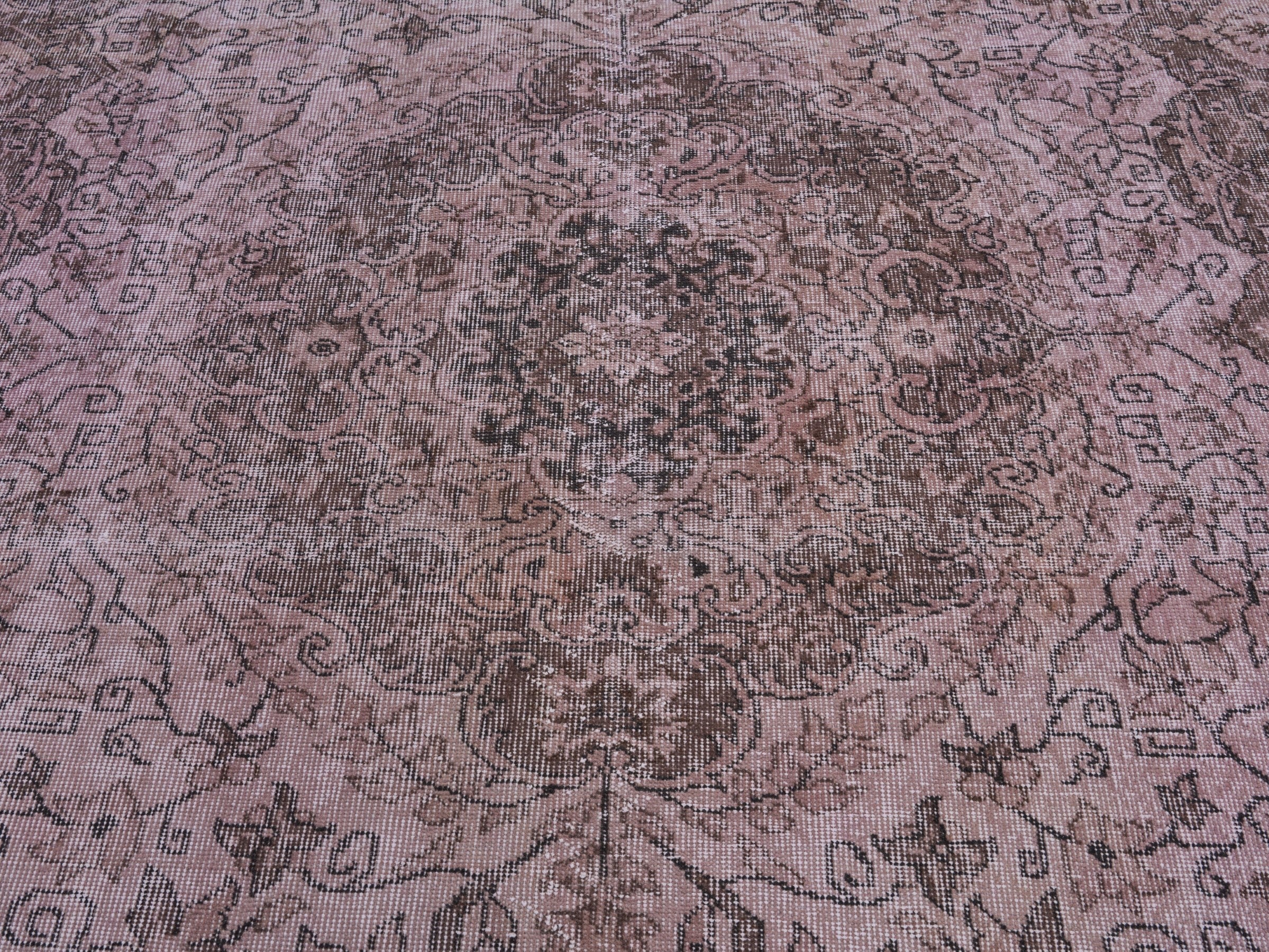 Turkish Isparta area rug in greige and taupe, view 4 of 10