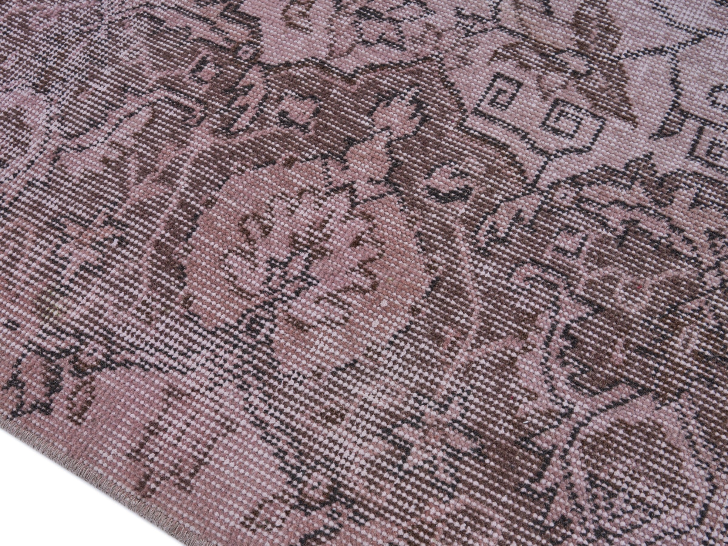 Turkish Isparta area rug in greige and taupe, view 6 of 10