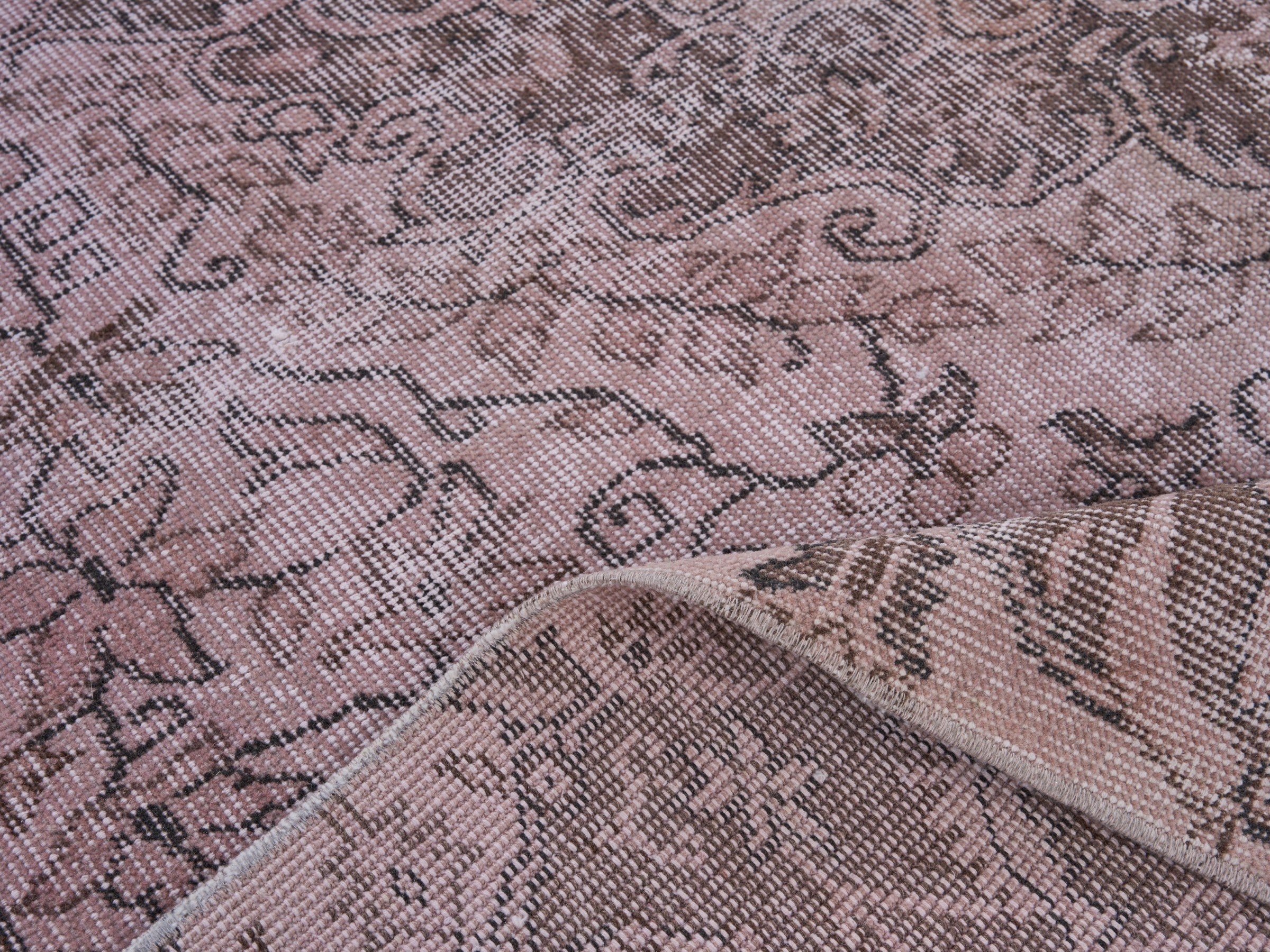 Turkish Isparta area rug in greige and taupe, view 9 of 10
