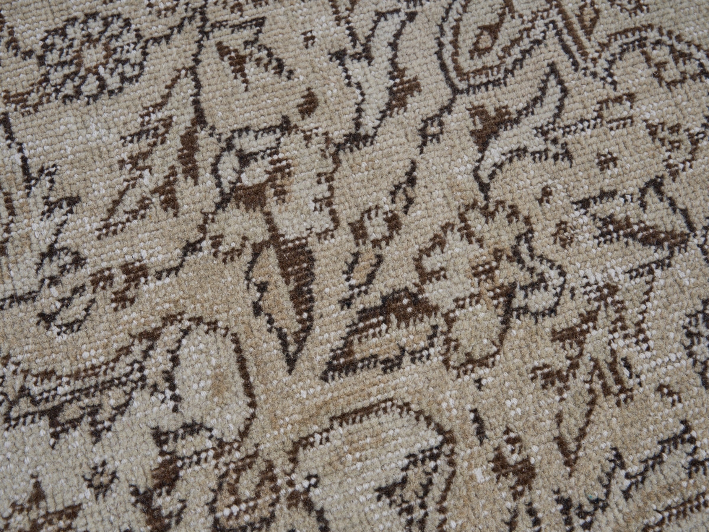 Turkish Isparta area rug in cream and charcoal, view 7 of 10