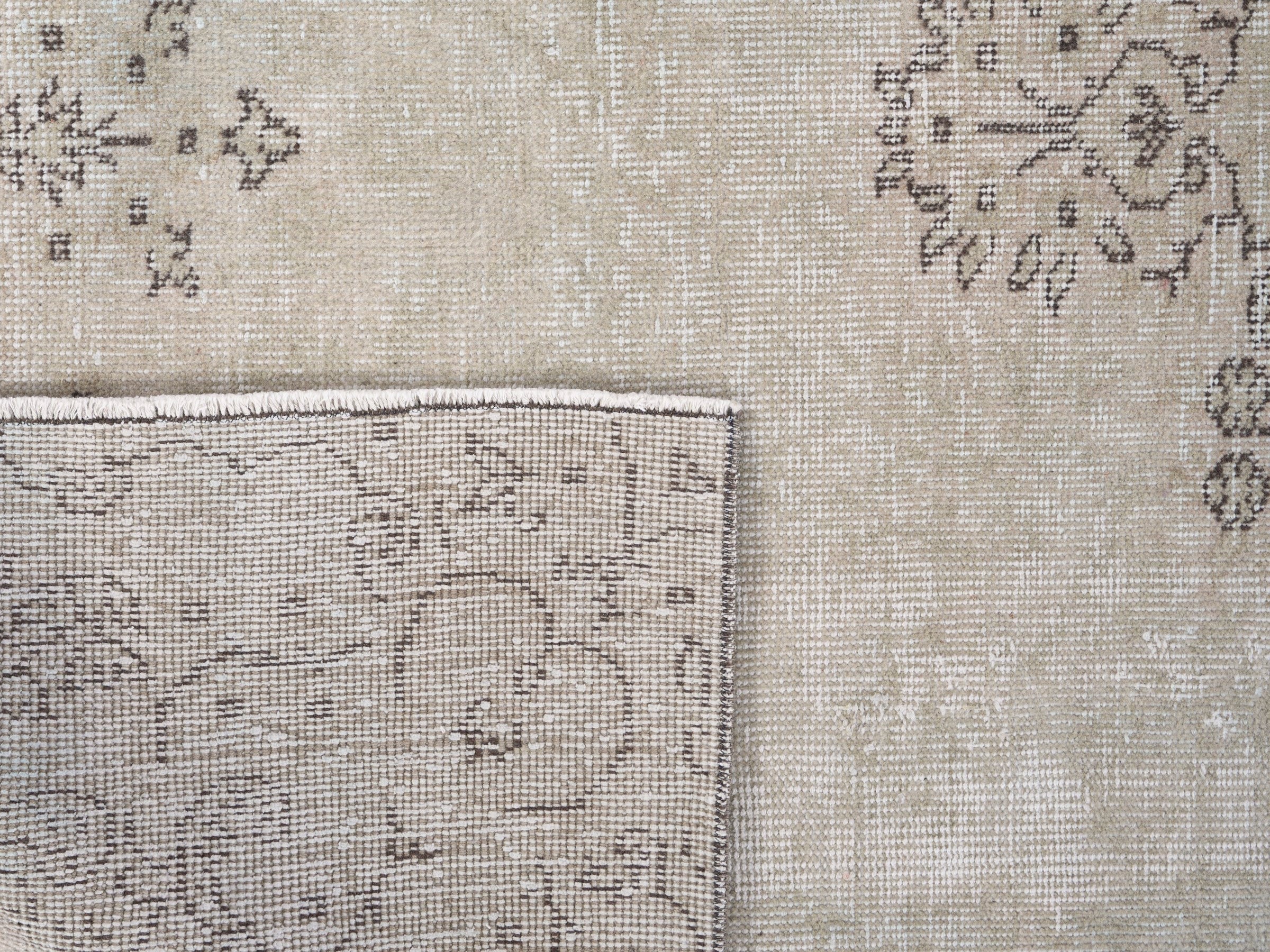 Turkish Isparta area rug in ivory and greige, view 10 of 10