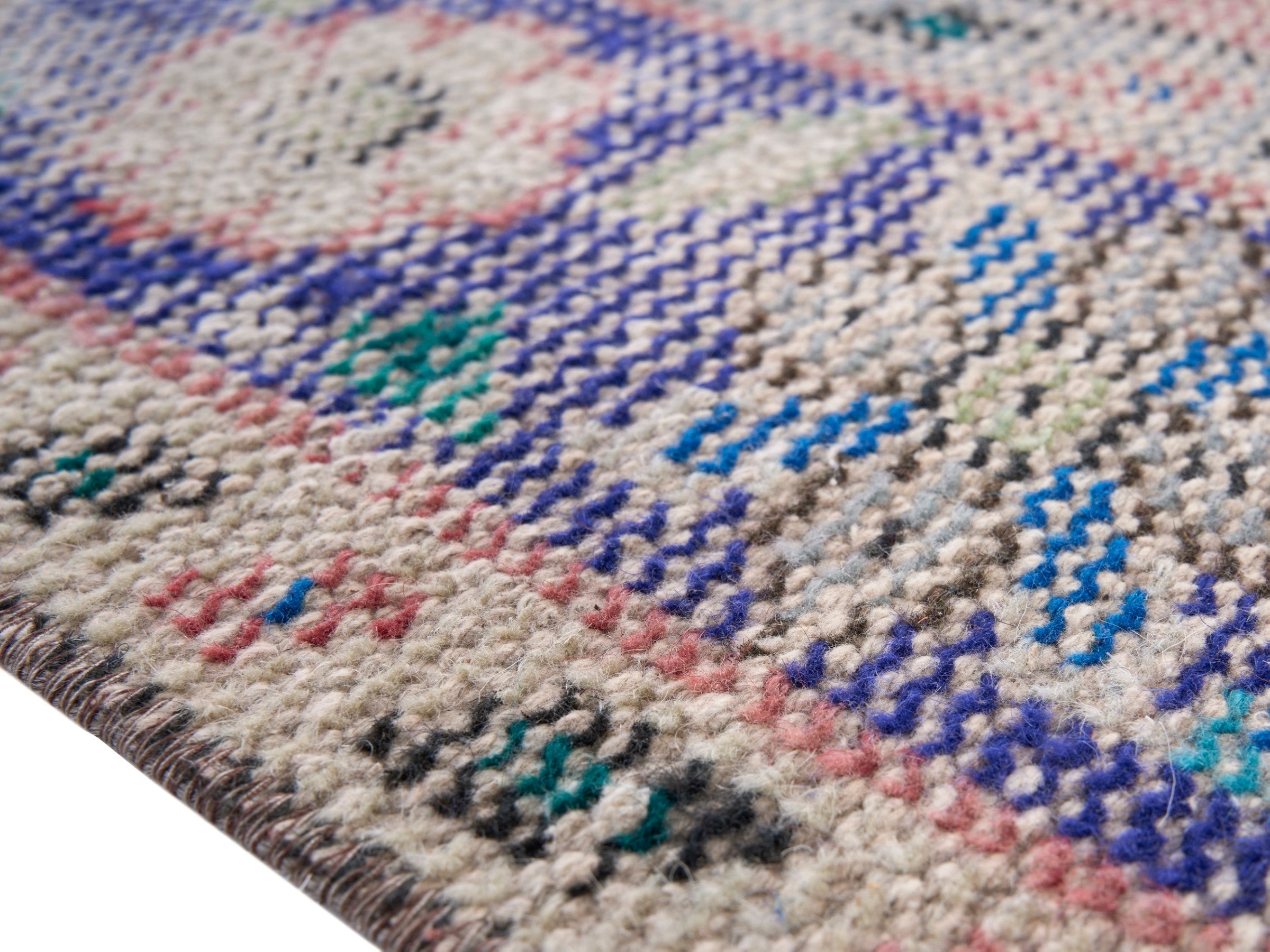 Turkish Manisa area rug in muted pink and lilac, view 6 of 10