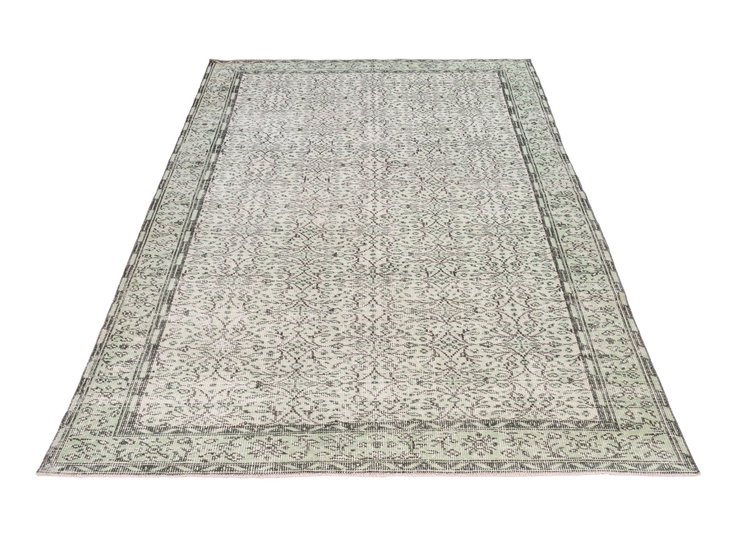 Turkish Manisa area rug in greige and taupe, view 2 of 10