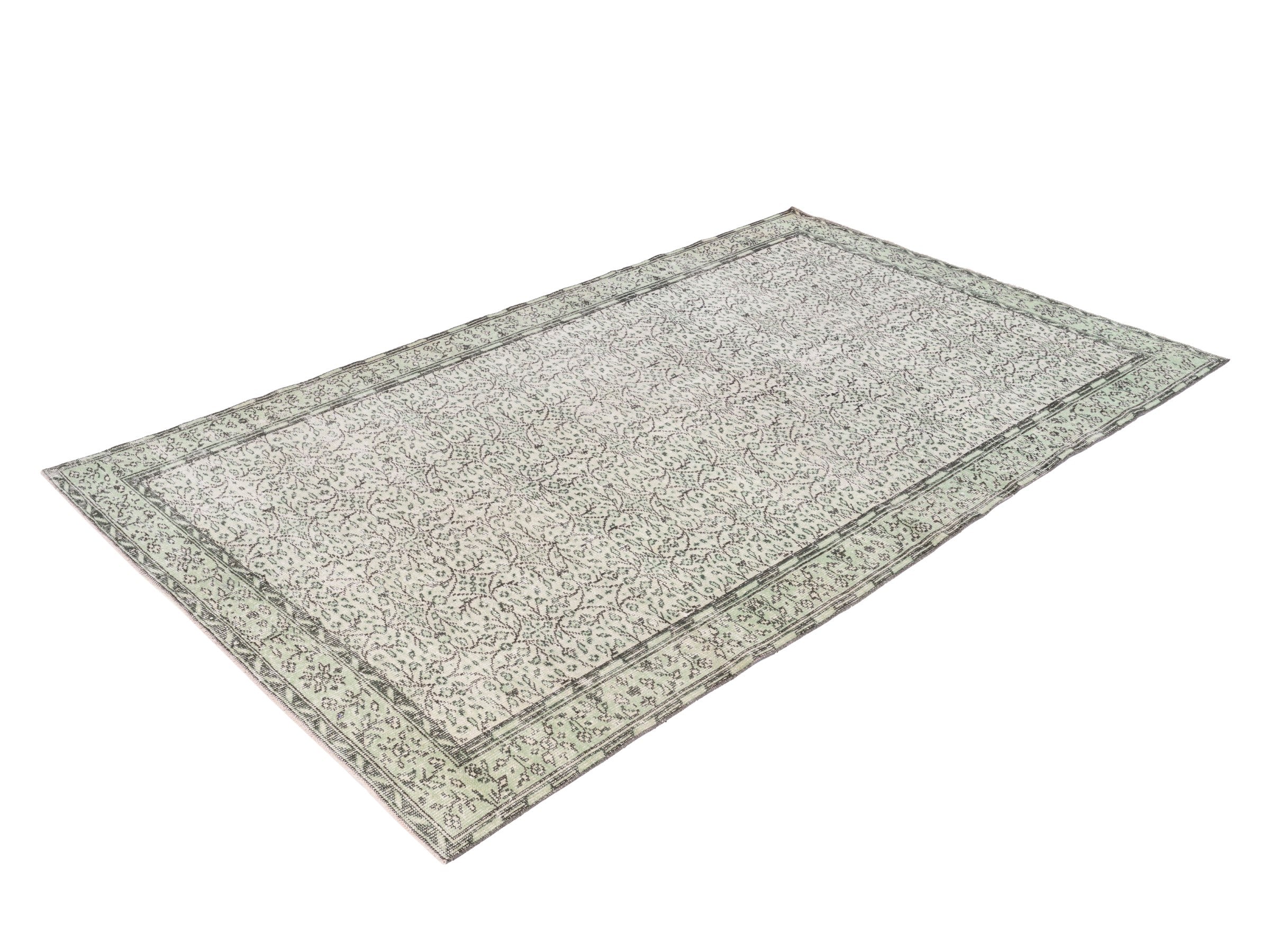 Turkish Manisa area rug in greige and taupe, view 3 of 10