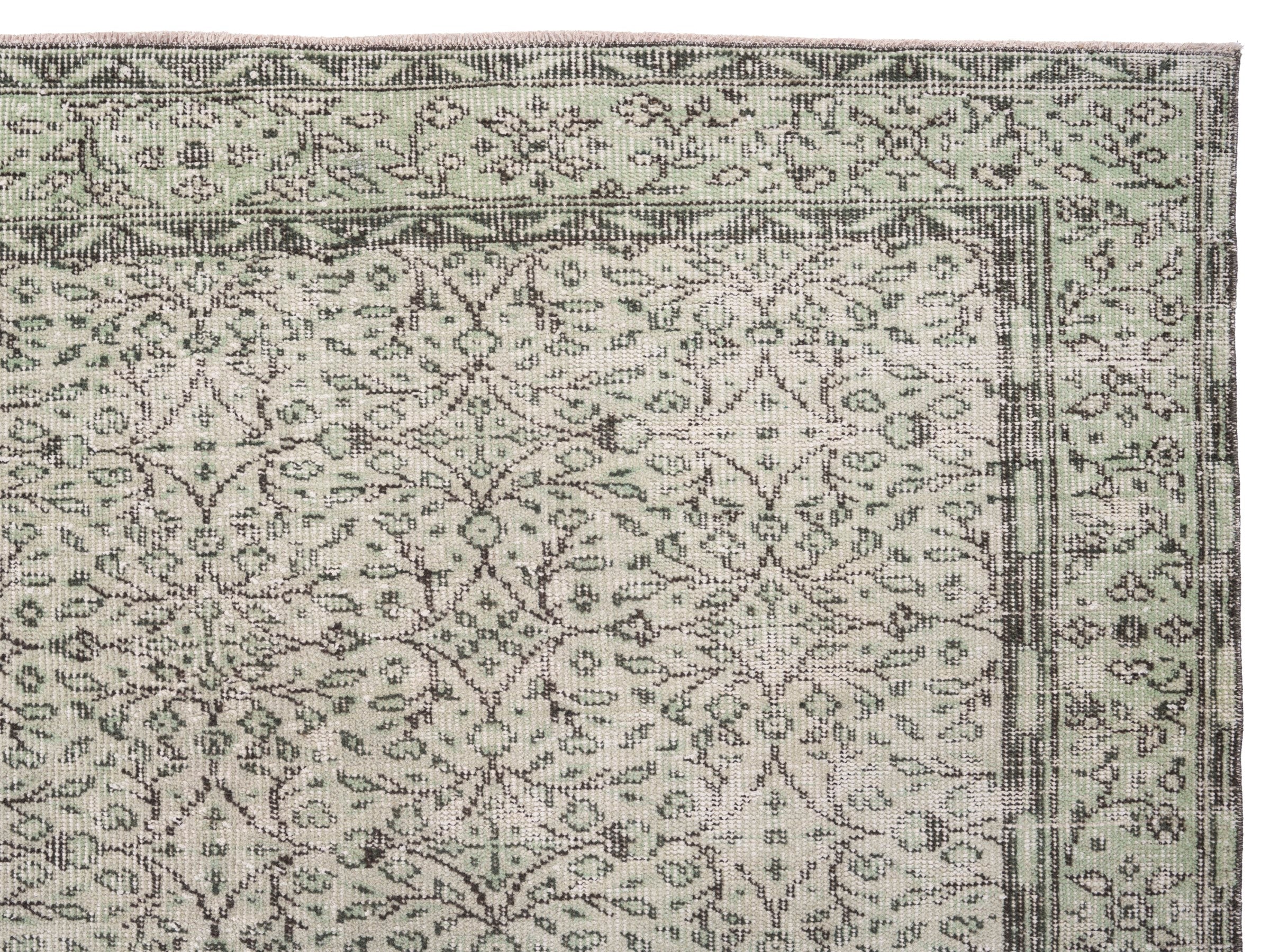 Turkish Manisa area rug in greige and taupe, view 8 of 10
