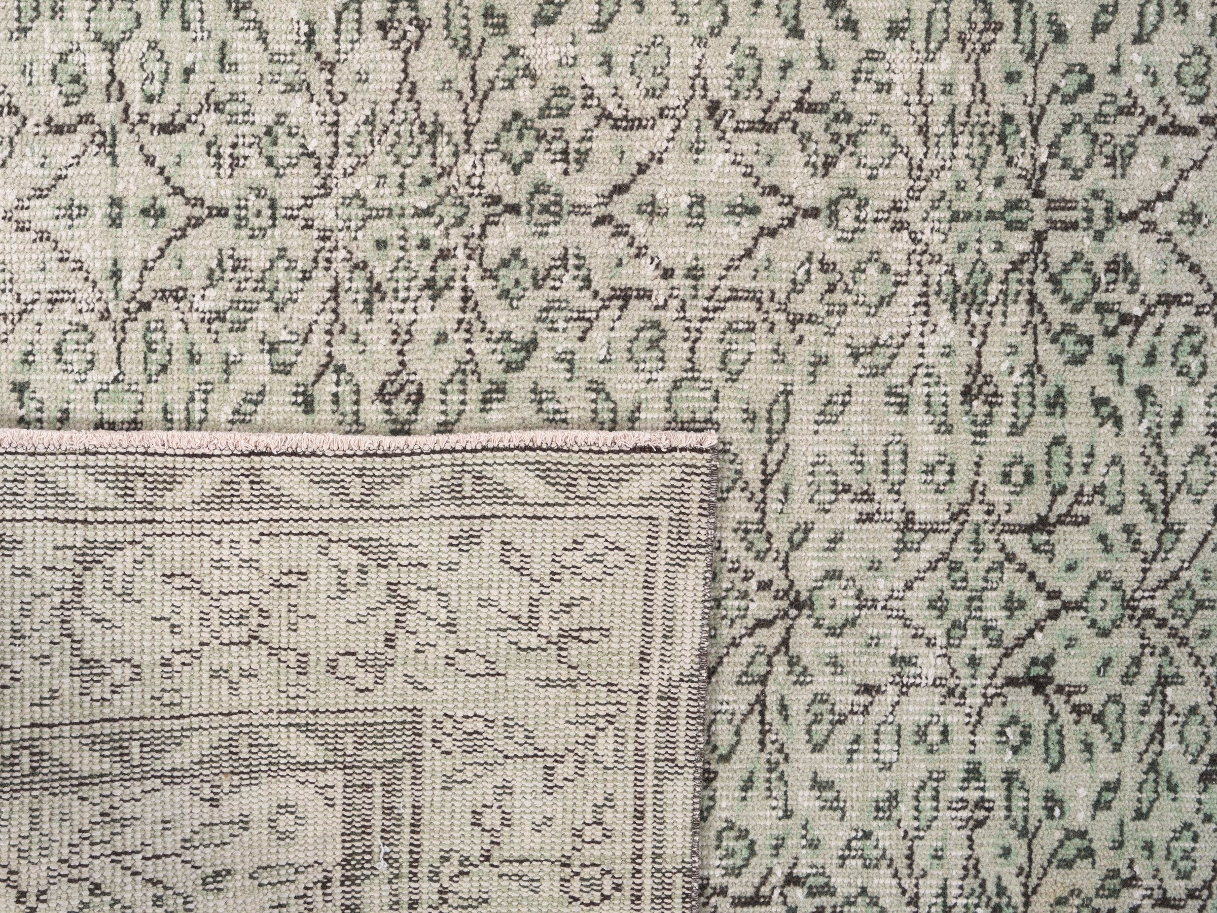 Turkish Manisa area rug in greige and taupe, view 10 of 10