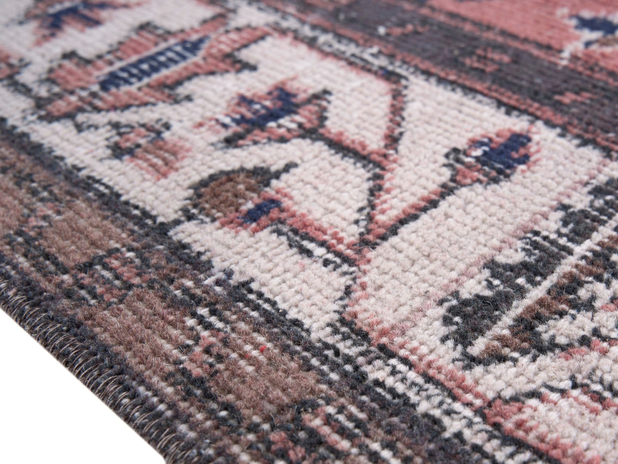 Turkish Isparta area rug in rust and cream, view 6 of 10