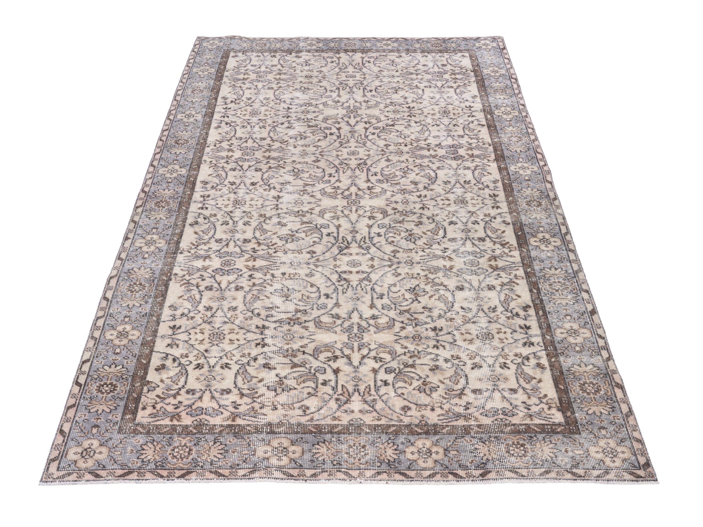 Turkish Isparta area rug in ivory and taupe, view 2 of 10
