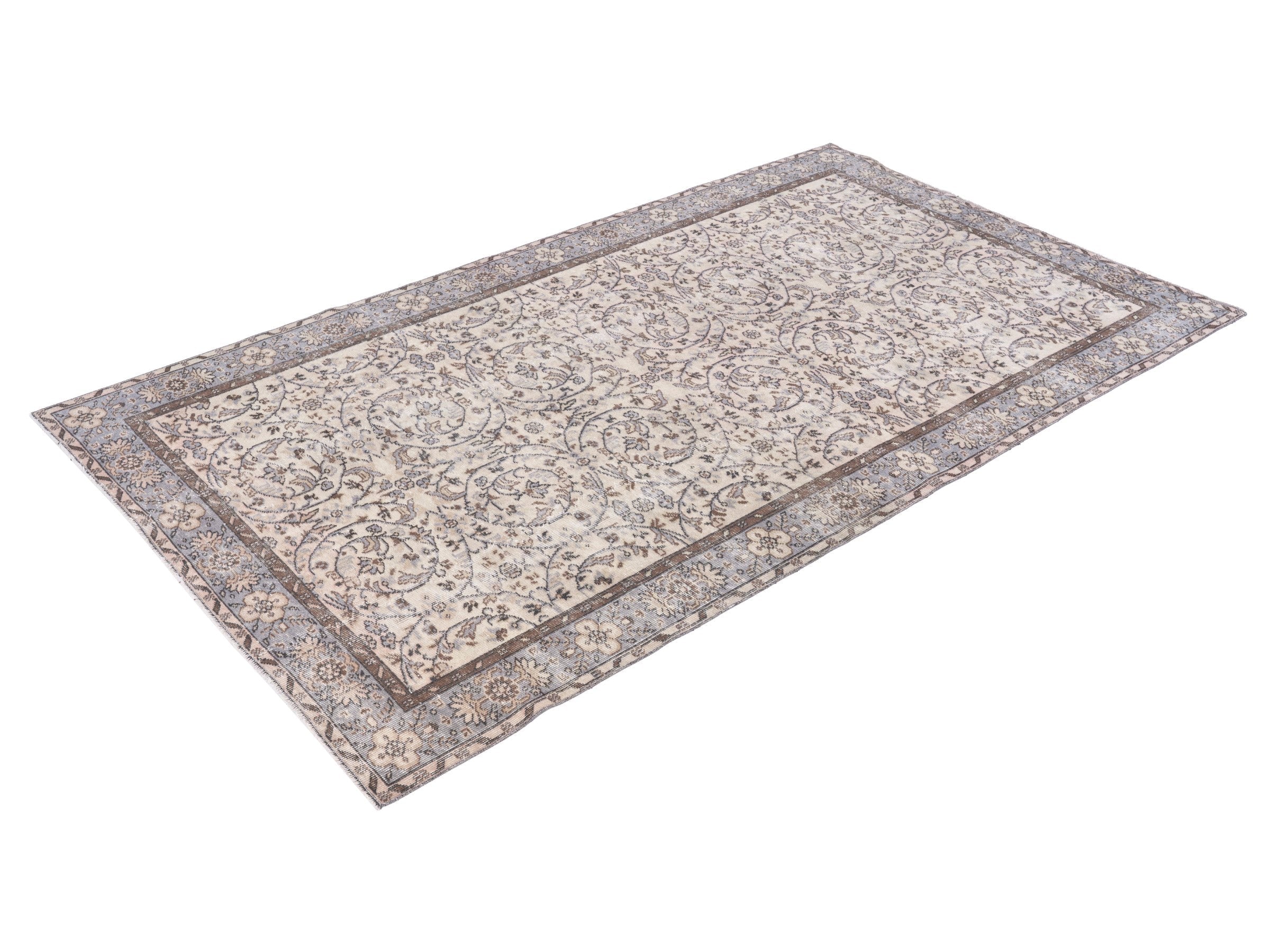 Turkish Isparta area rug in ivory and taupe, view 3 of 10