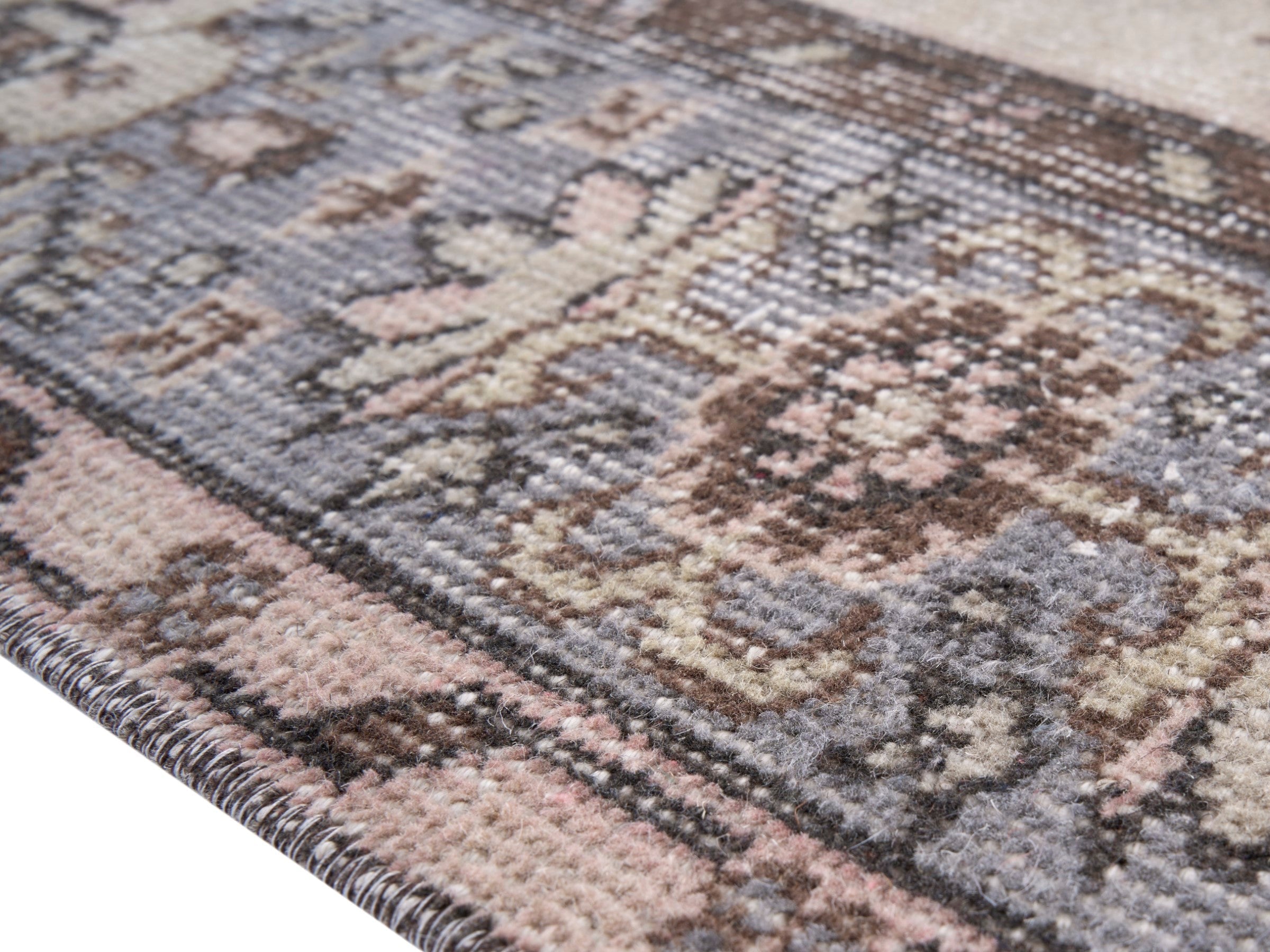 Turkish Isparta area rug in ivory and taupe, view 6 of 10