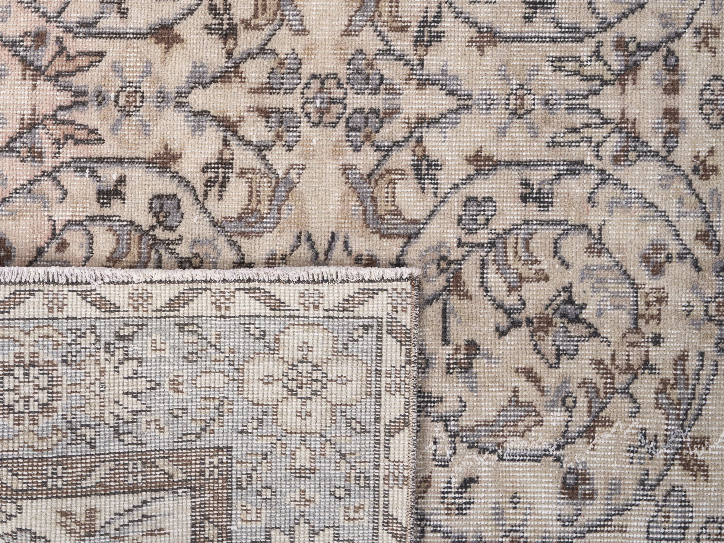 Turkish Isparta area rug in ivory and taupe, view 10 of 10