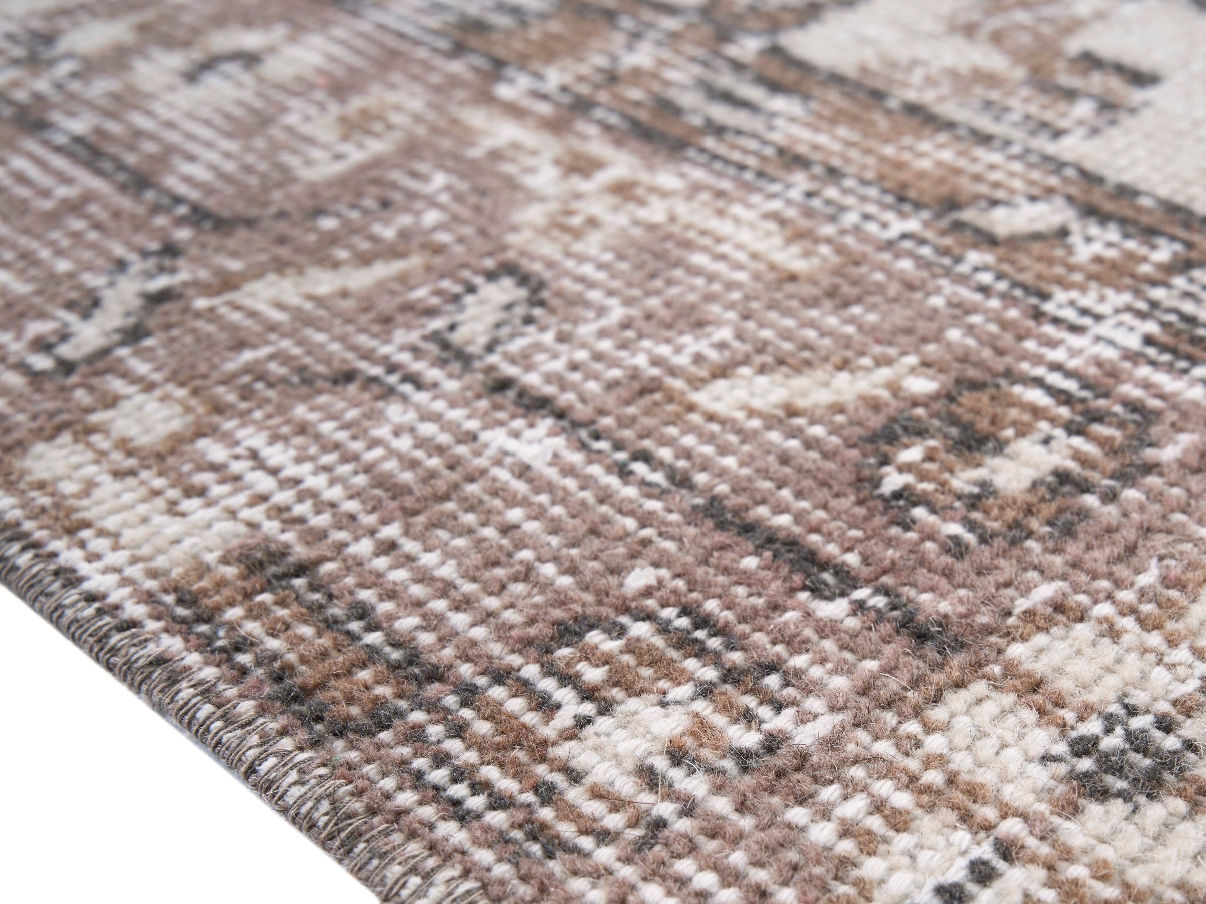 Turkish Isparta area rug in cream and greige, view 6 of 10