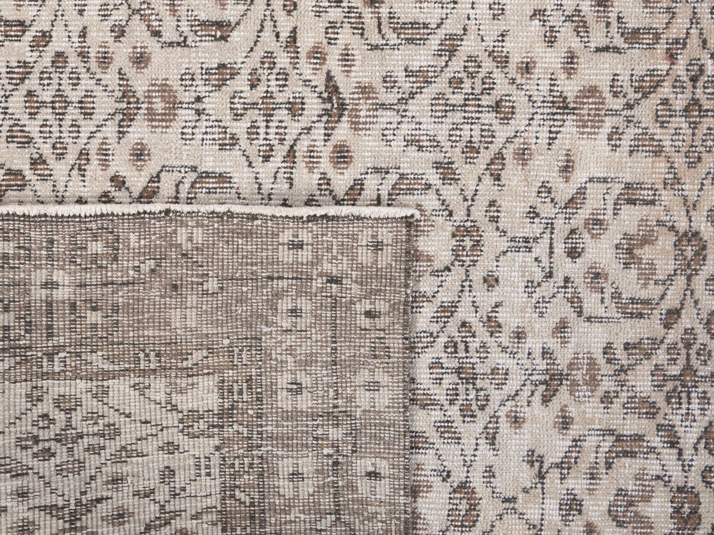 Turkish Isparta area rug in cream and greige, view 10 of 10