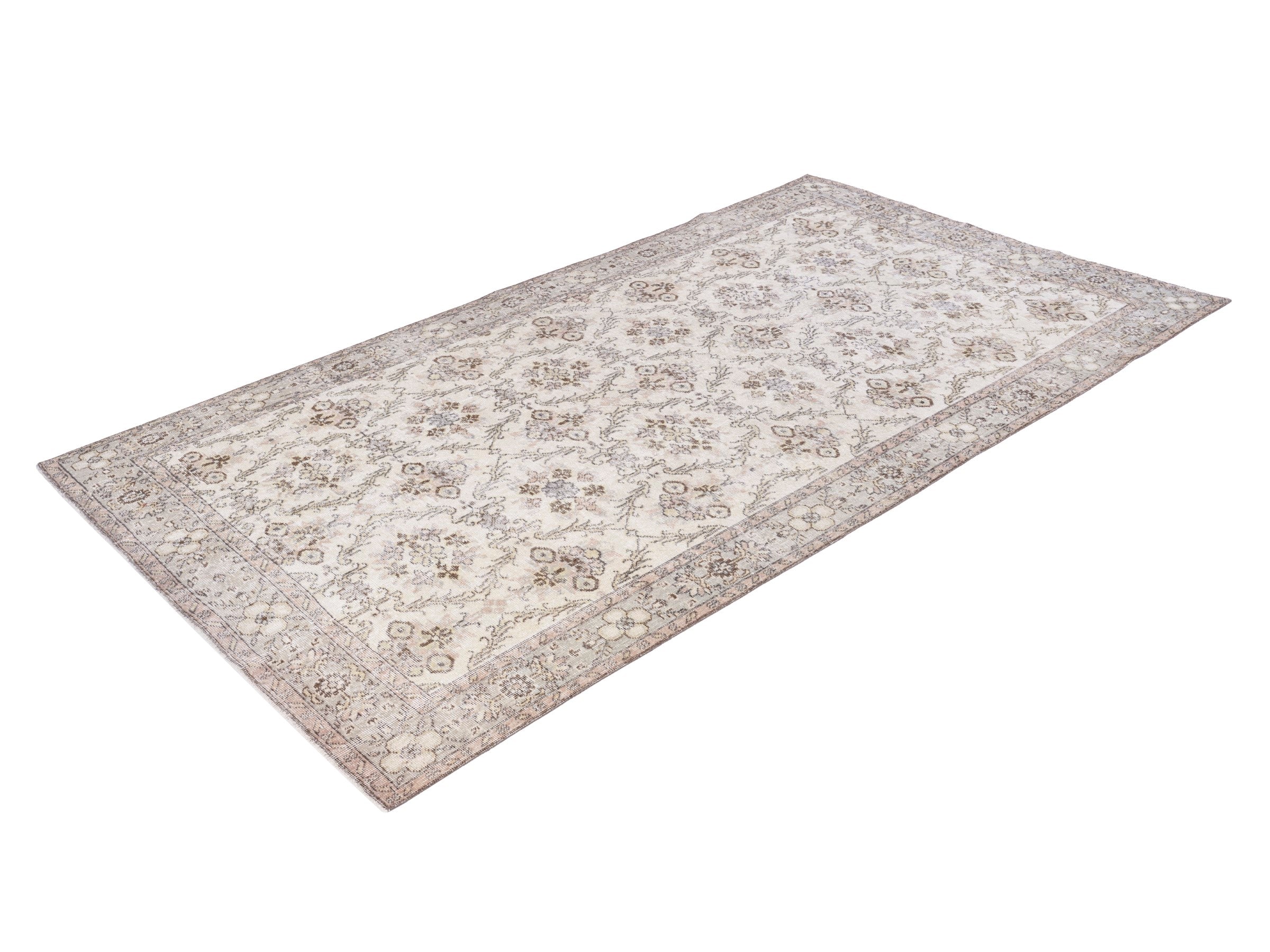 Turkish Isparta area rug in ivory and taupe, view 3 of 10