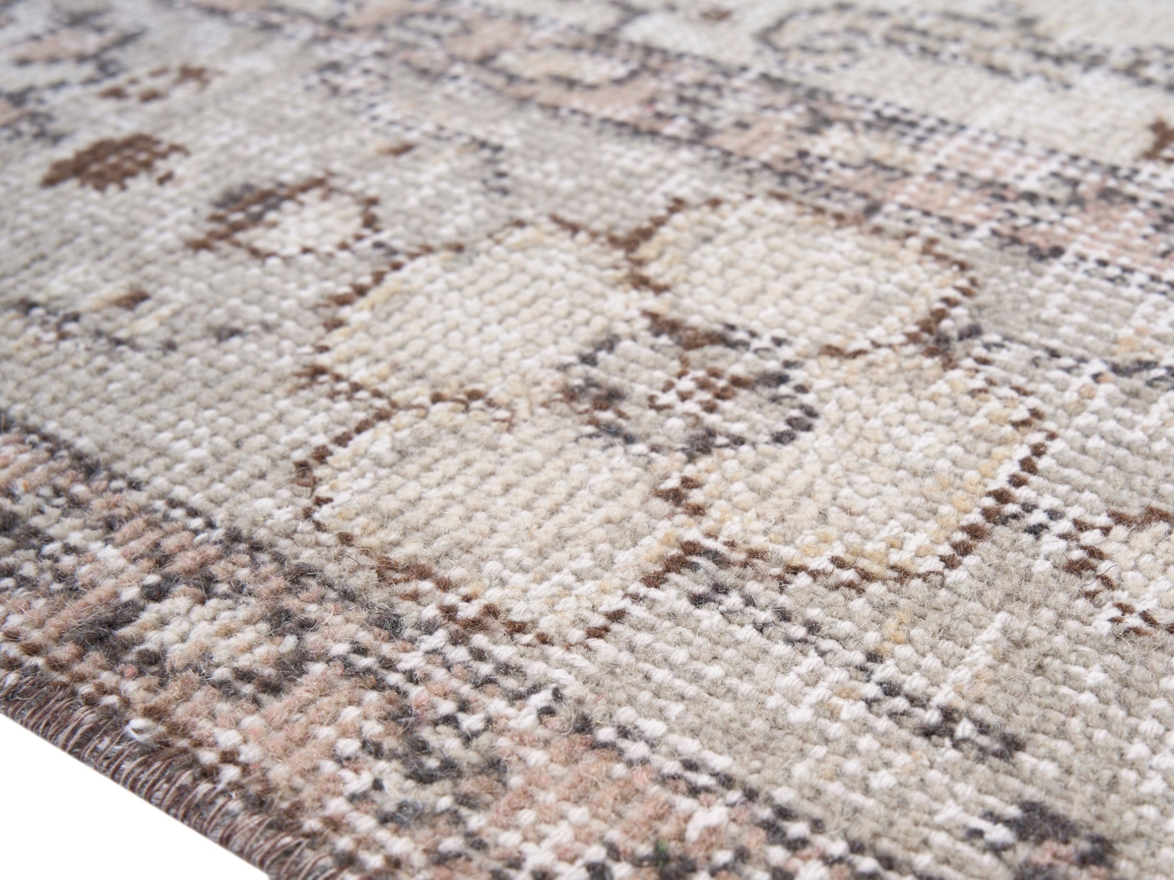 Turkish Isparta area rug in ivory and taupe, view 6 of 10