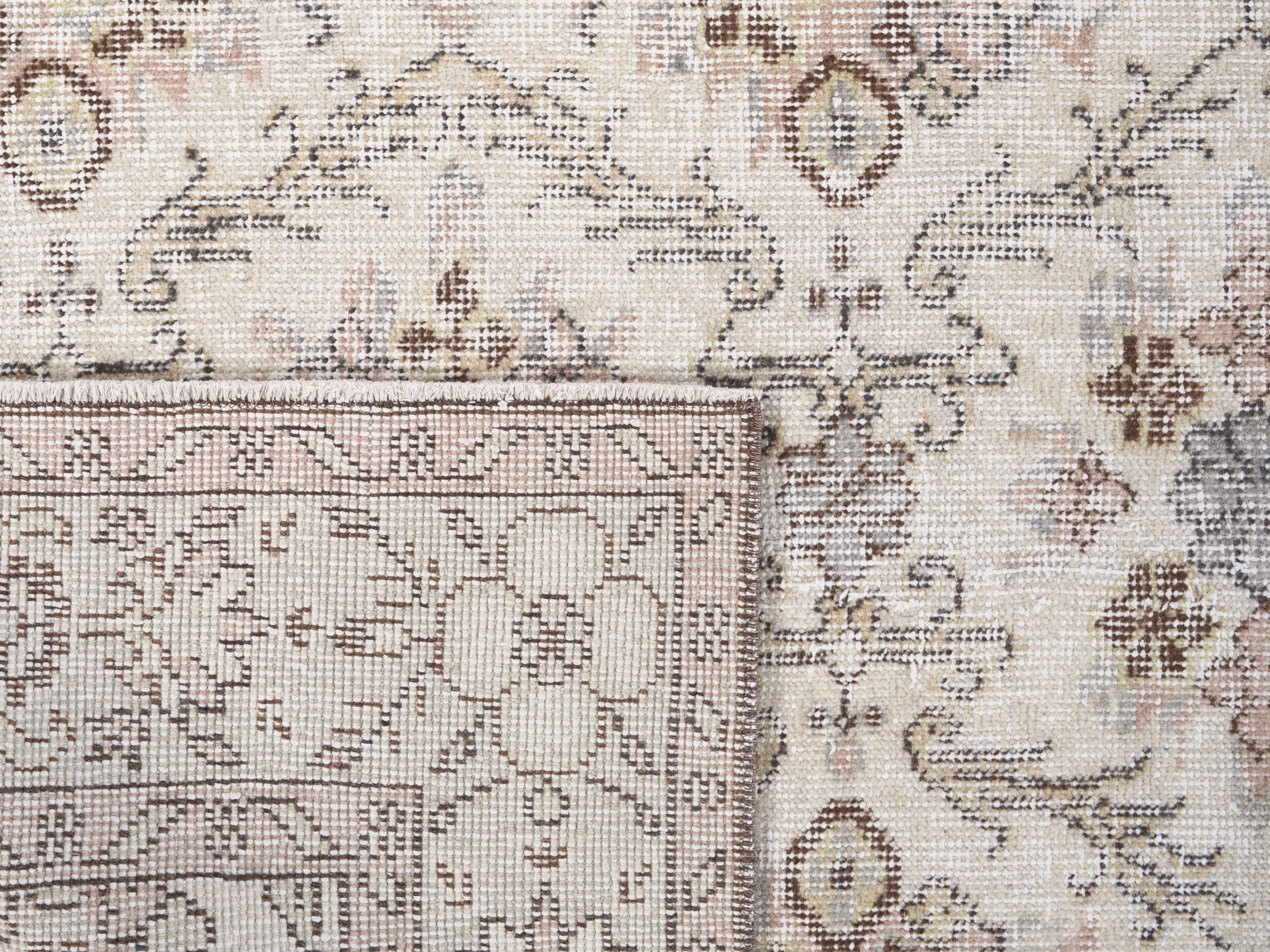 Turkish Isparta area rug in ivory and taupe, view 10 of 10