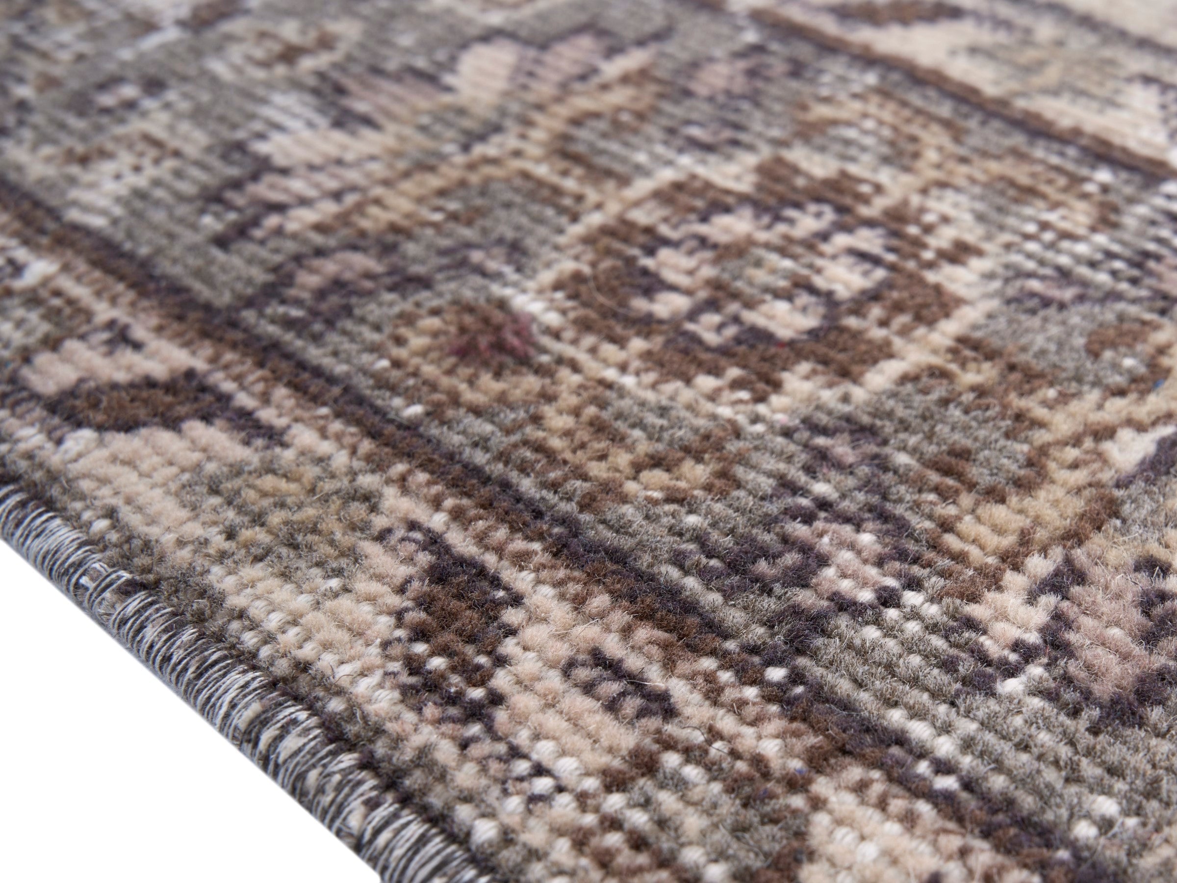 Turkish Isparta area rug in cream and taupe, view 6 of 10