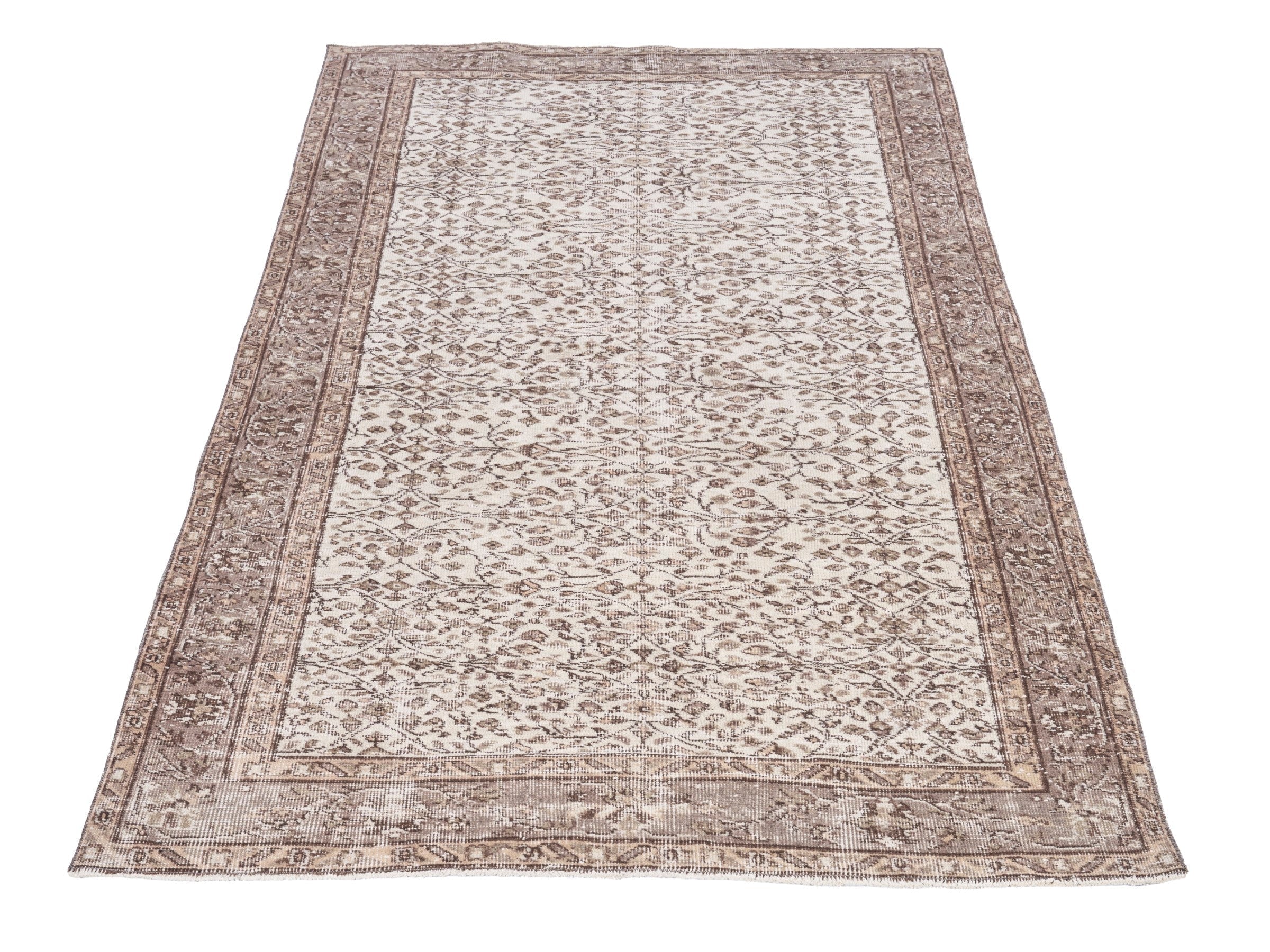 Turkish Isparta area rug in greige and taupe, view 2 of 10