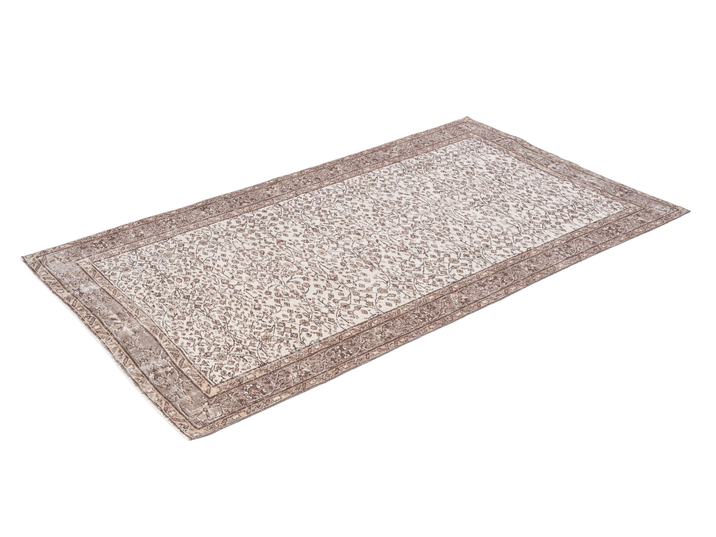 Turkish Isparta area rug in greige and taupe, view 3 of 10