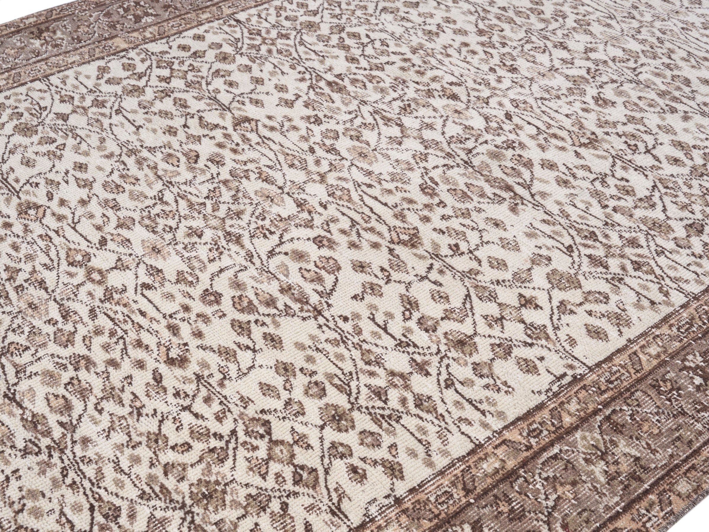 Turkish Isparta area rug in greige and taupe, view 5 of 10