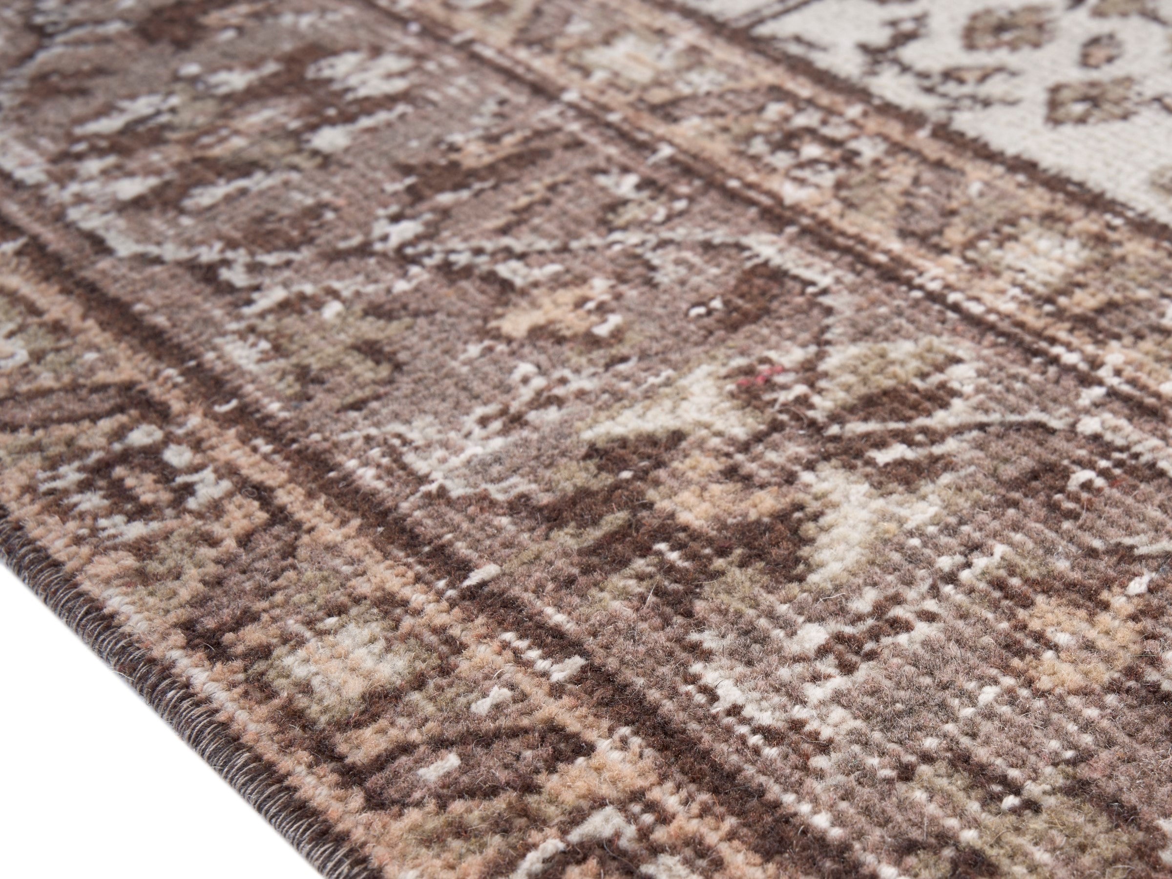 Turkish Isparta area rug in greige and taupe, view 6 of 10