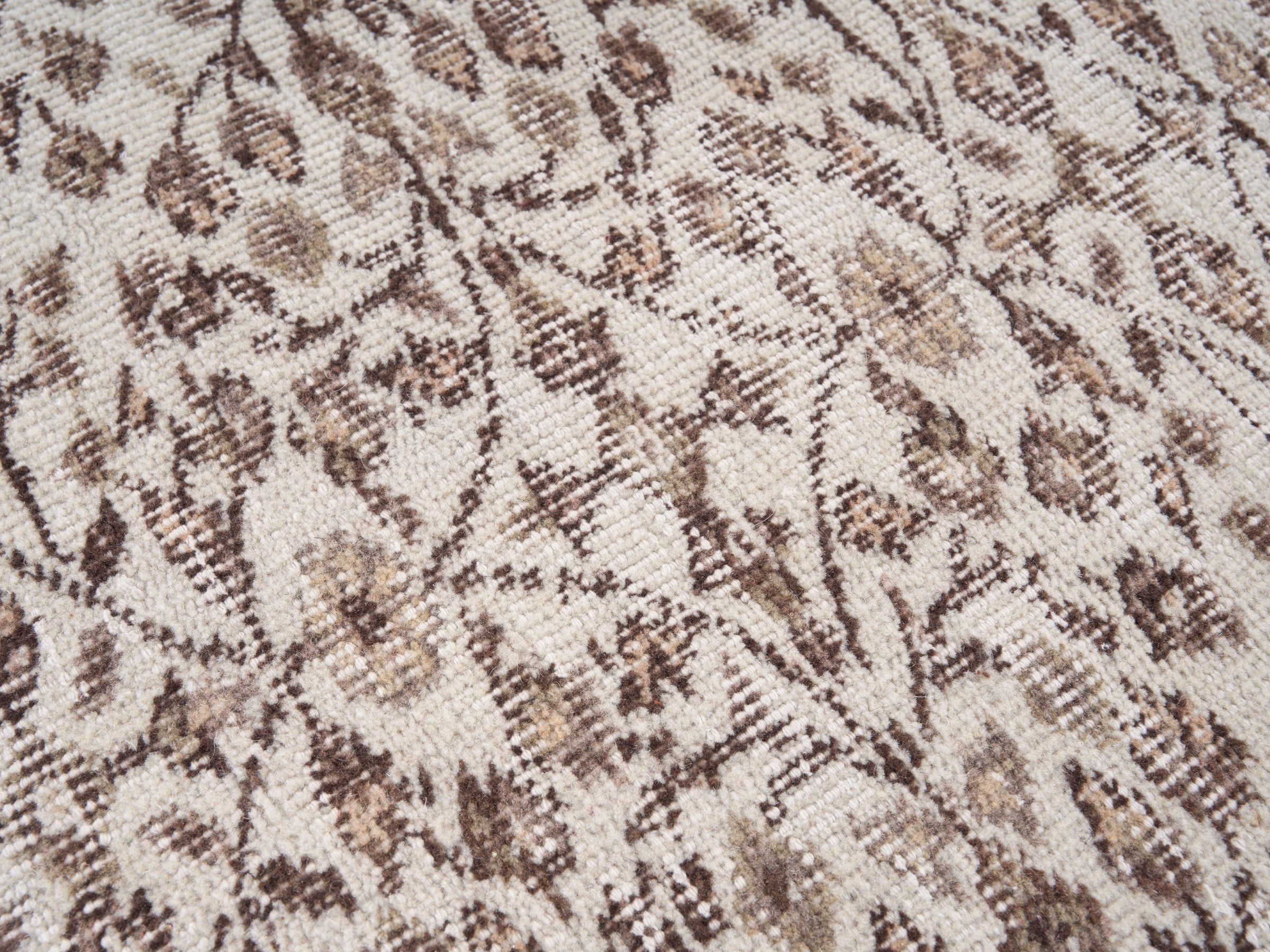 Turkish Isparta area rug in greige and taupe, view 7 of 10