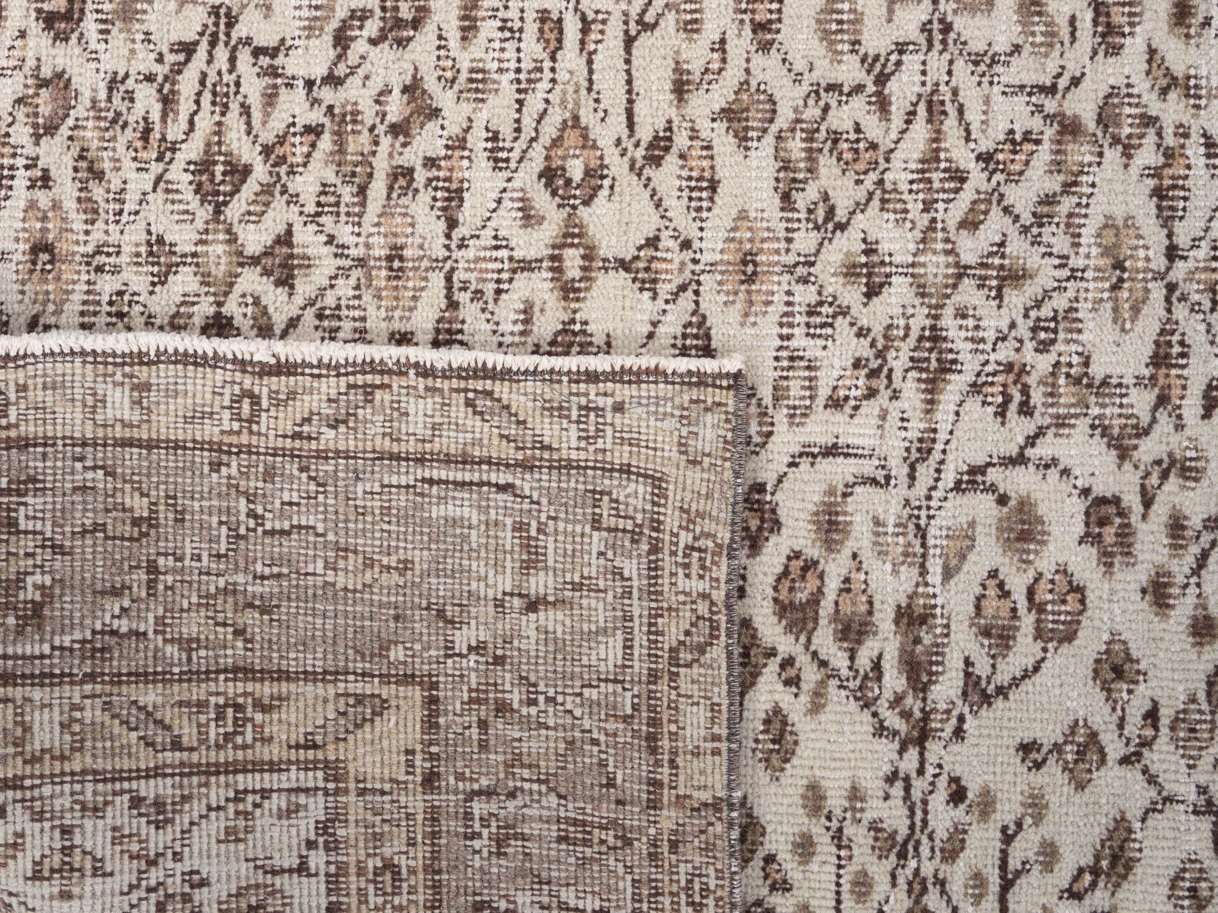 Turkish Isparta area rug in greige and taupe, view 10 of 10