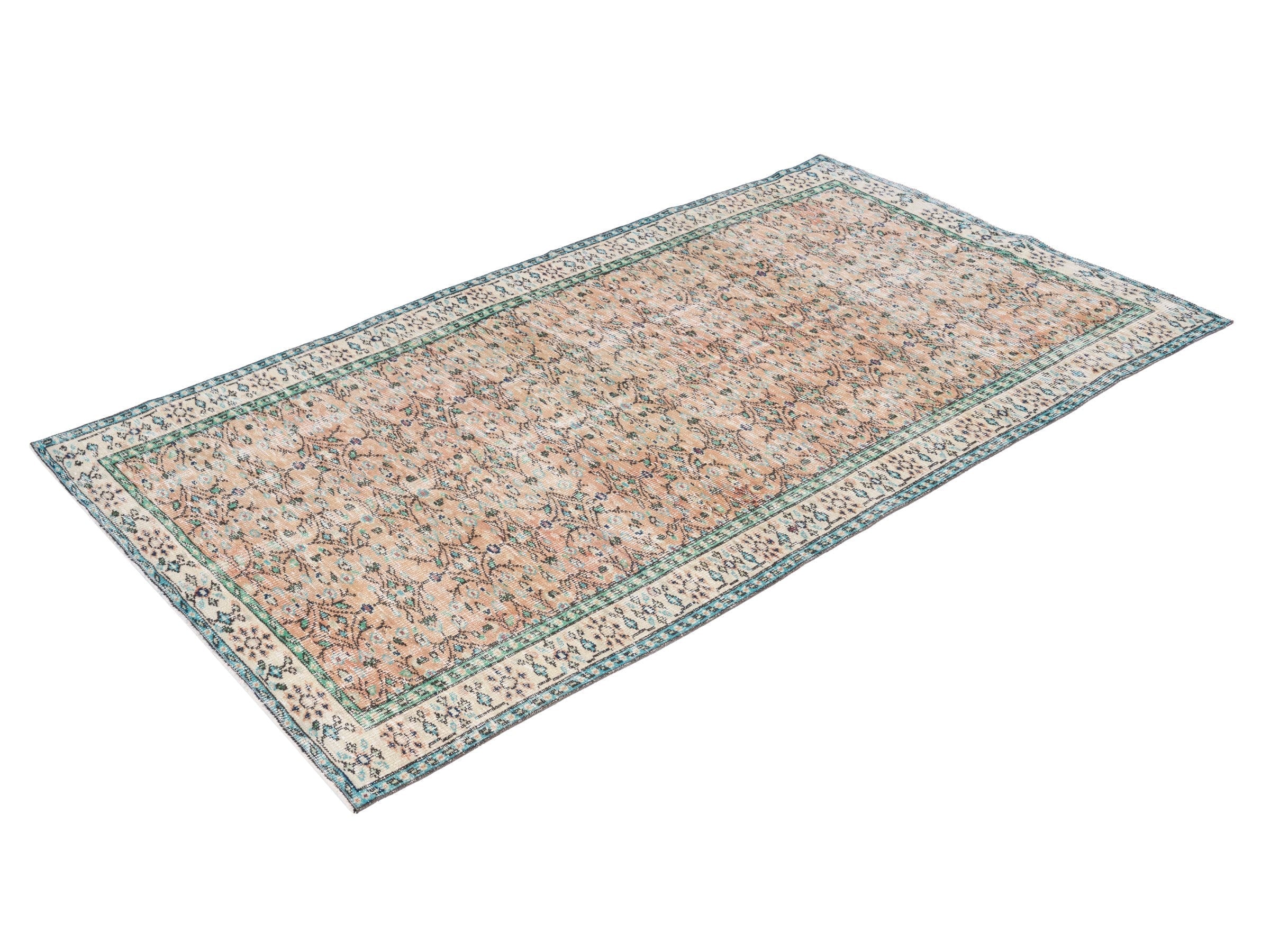 Turkish Manisa area rug in terracotta and cream, view 3 of 10