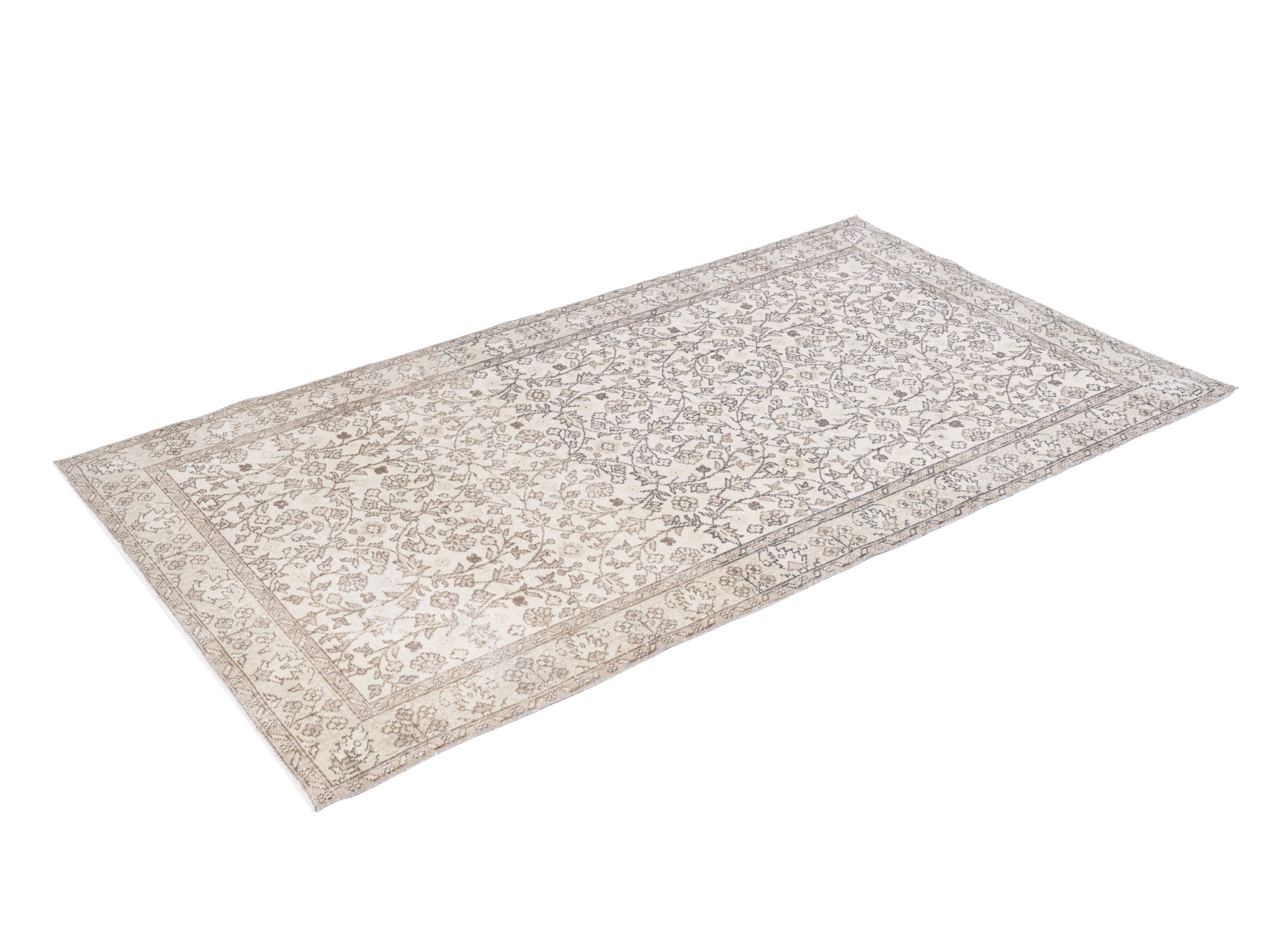 Turkish Isparta area rug in ivory and taupe, view 3 of 10