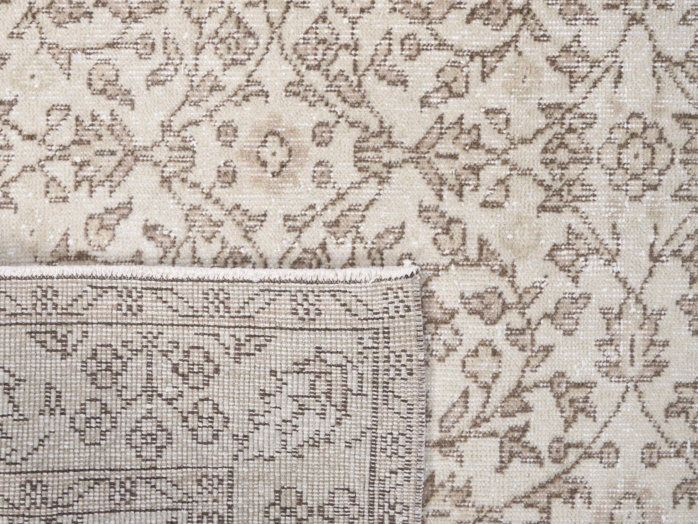 Turkish Isparta area rug in ivory and taupe, view 10 of 10