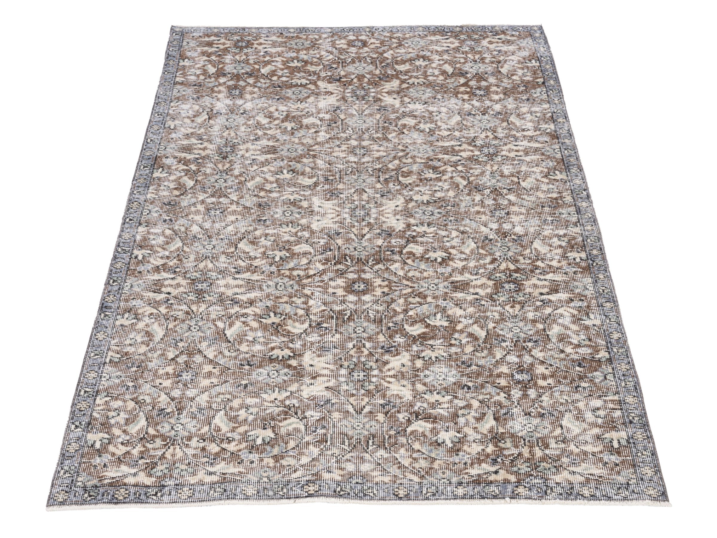 Turkish Isparta area rug in taupe and greige, view 2 of 10