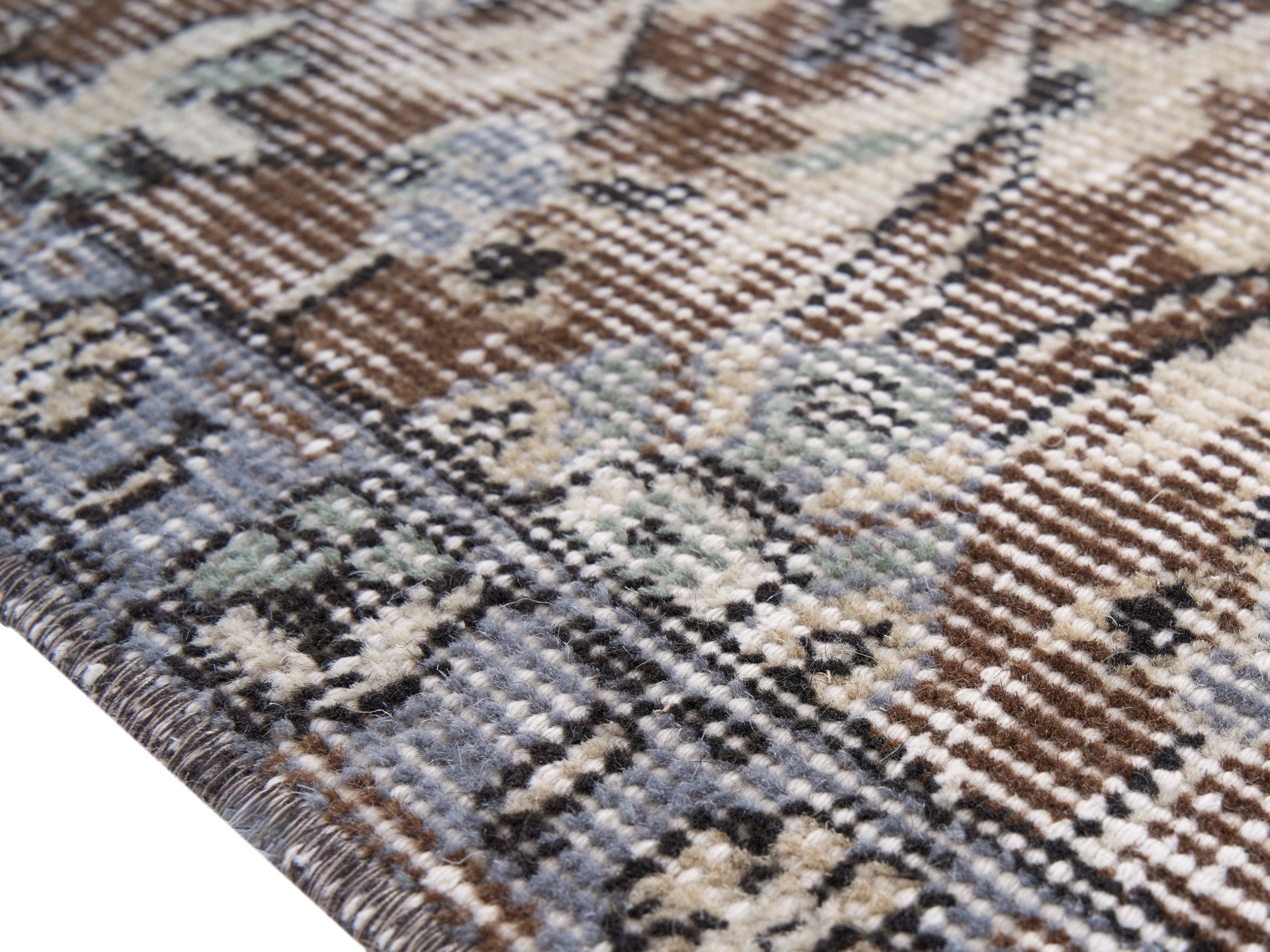 Turkish Isparta area rug in taupe and greige, view 6 of 10