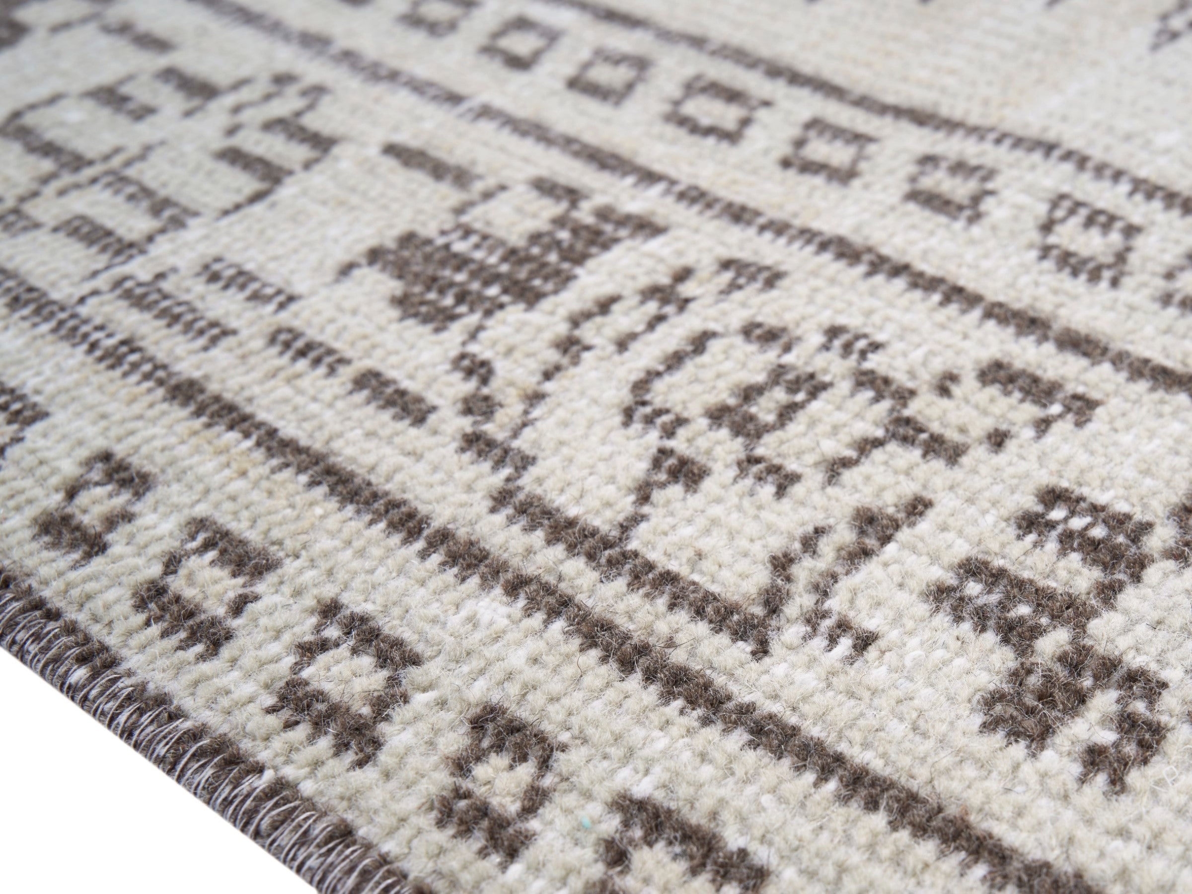Turkish Manisa area rug in ivory and greige, view 6 of 10