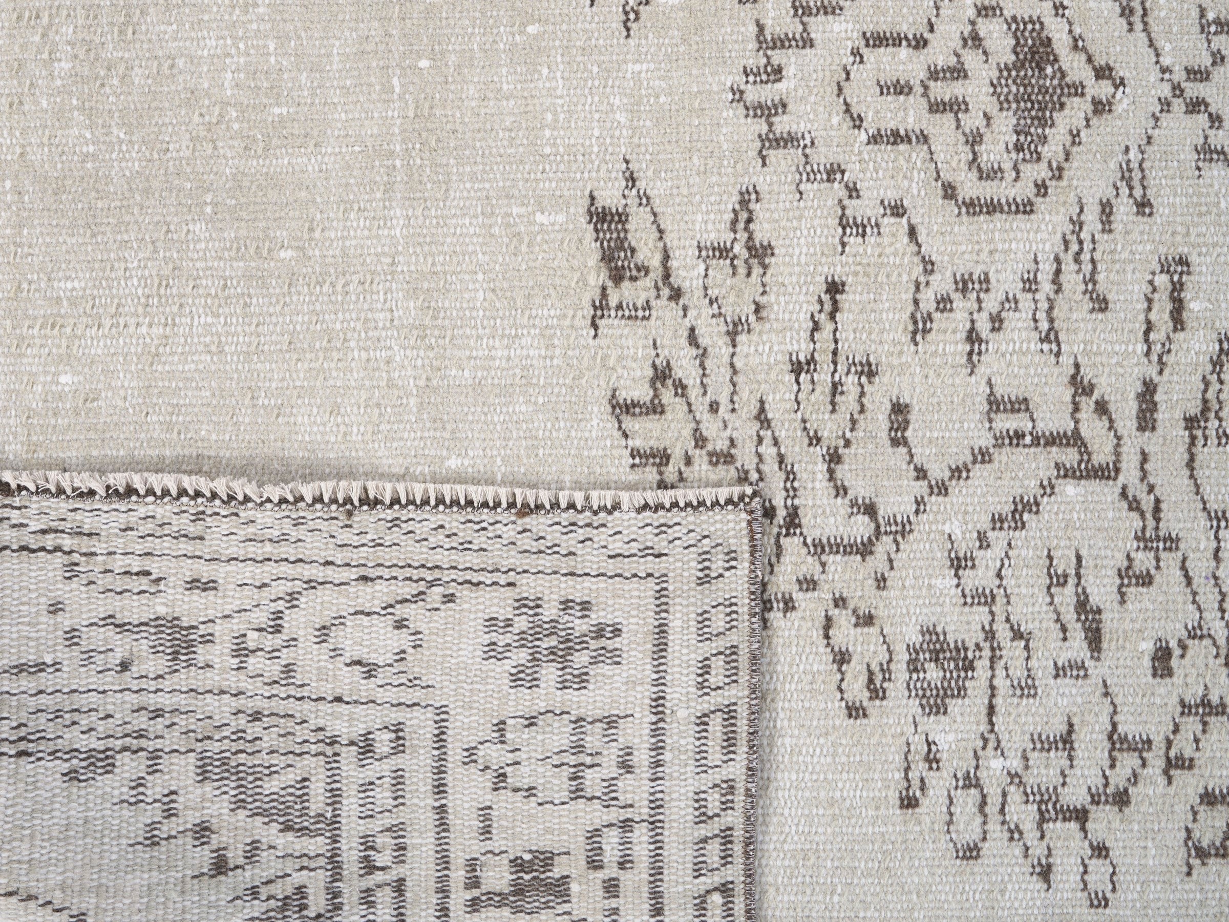 Turkish Manisa area rug in ivory and greige, view 10 of 10