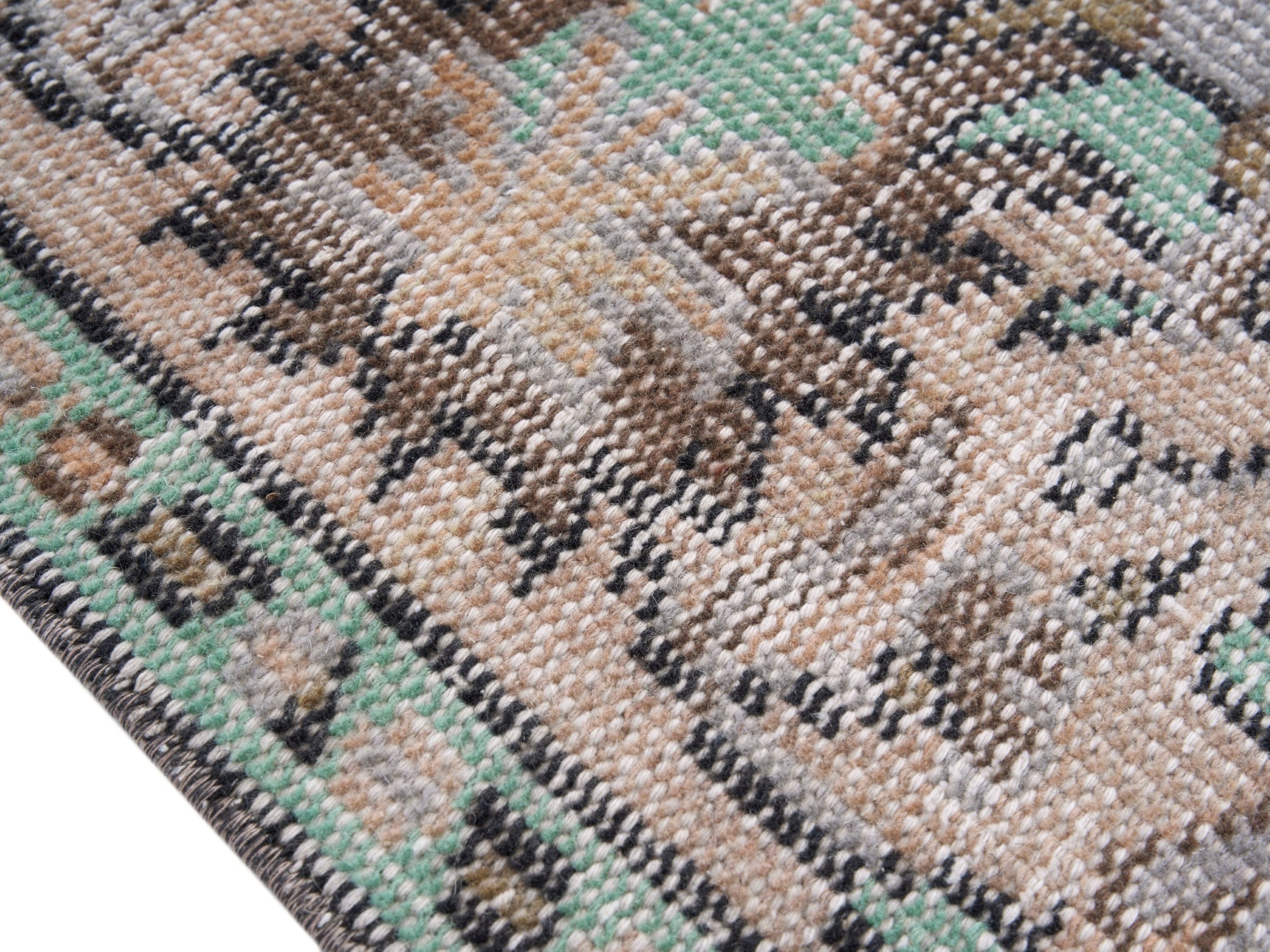 Turkish Manisa area rug in greige and muted pink, view 6 of 10