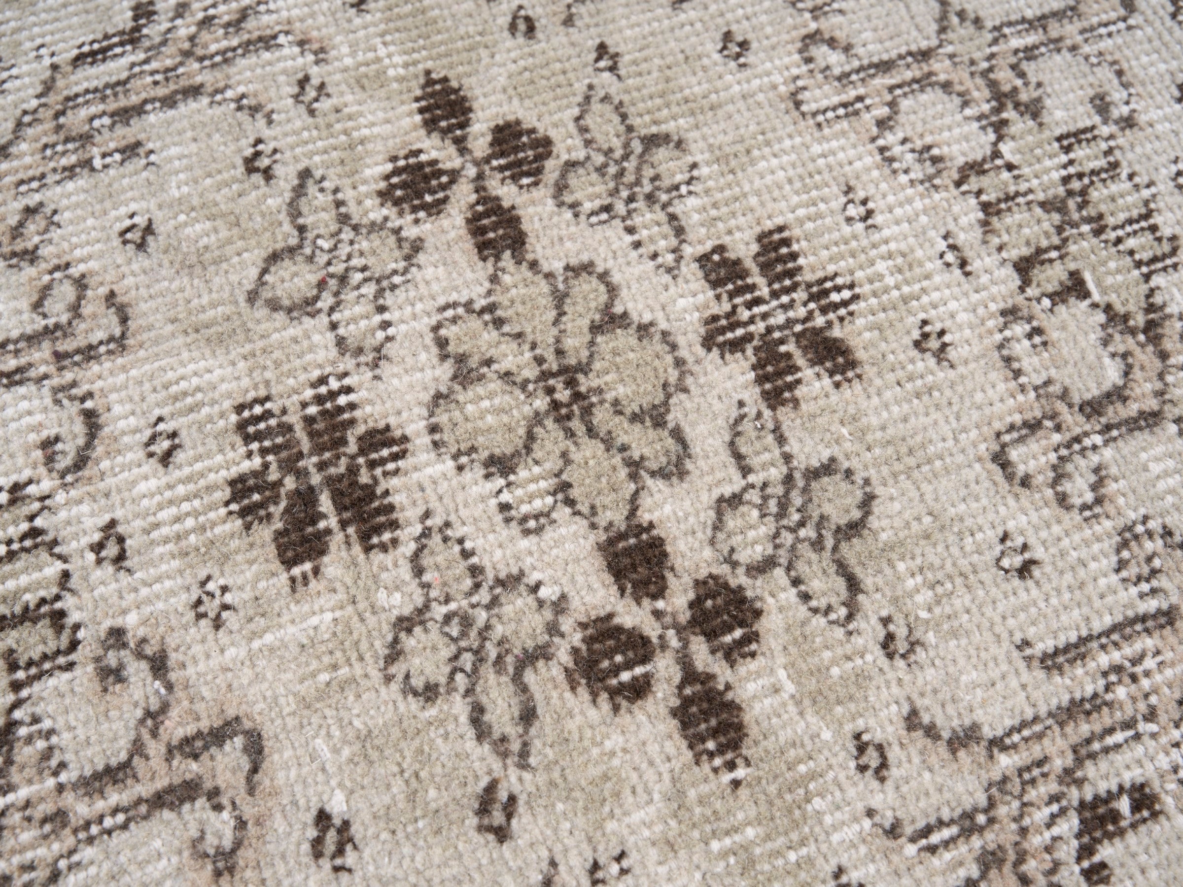 Turkish Isparta area rug in cream and greige, view 7 of 10