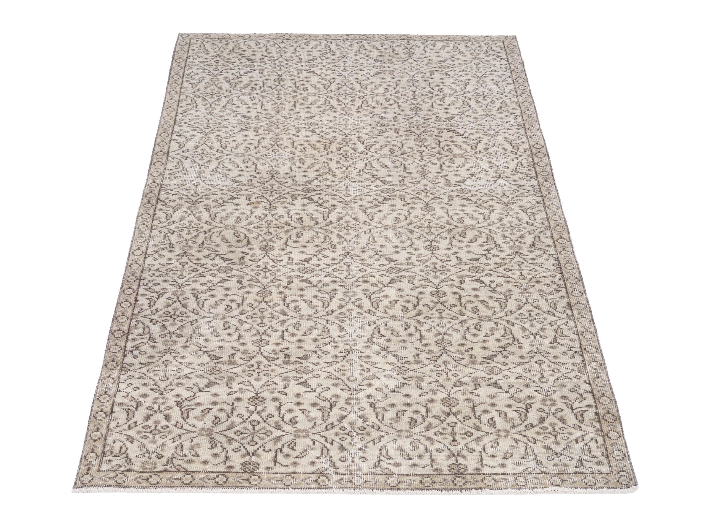 Turkish Isparta area rug in greige and taupe, view 2 of 10