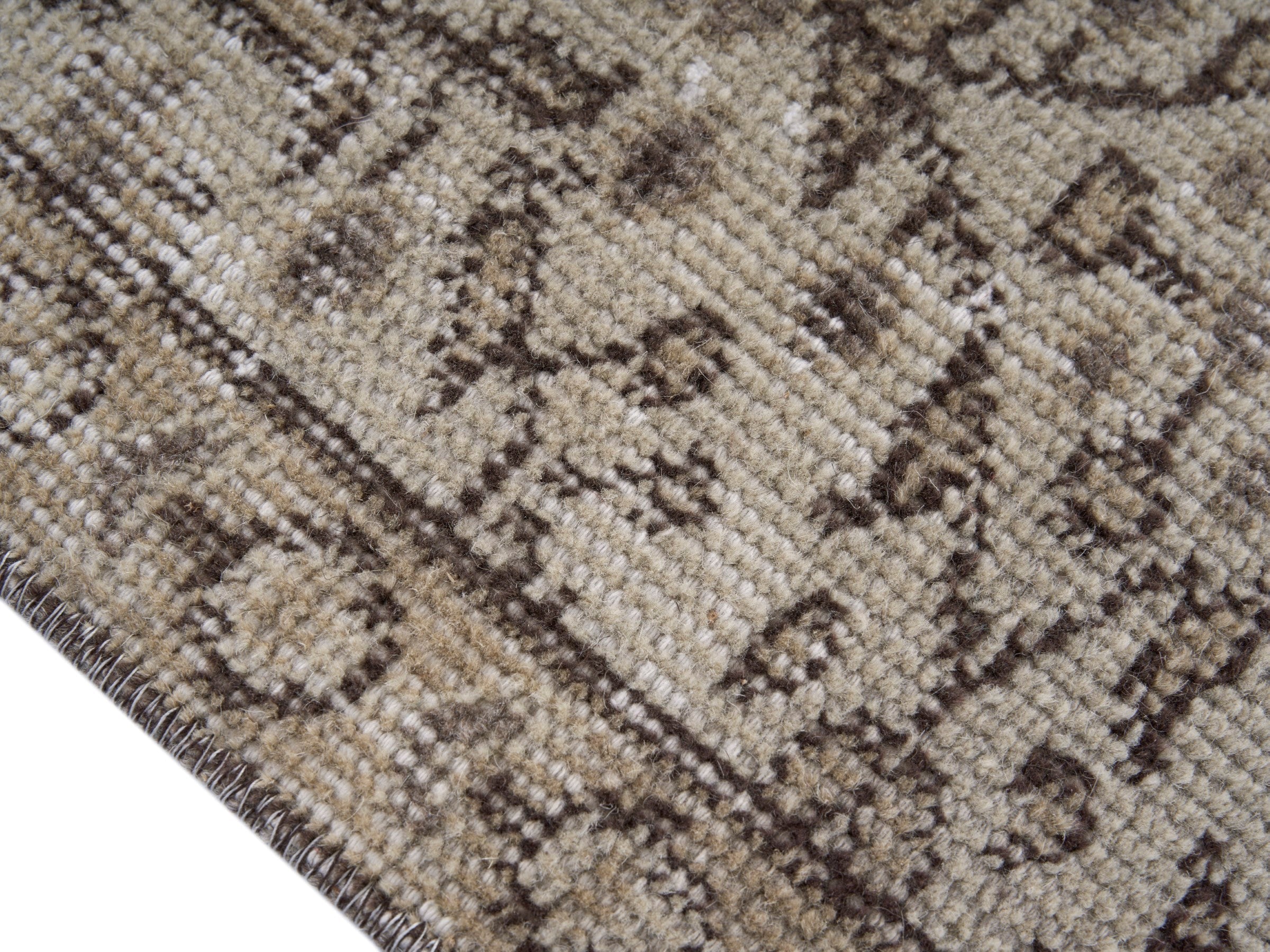Turkish Isparta area rug in greige and taupe, view 6 of 10