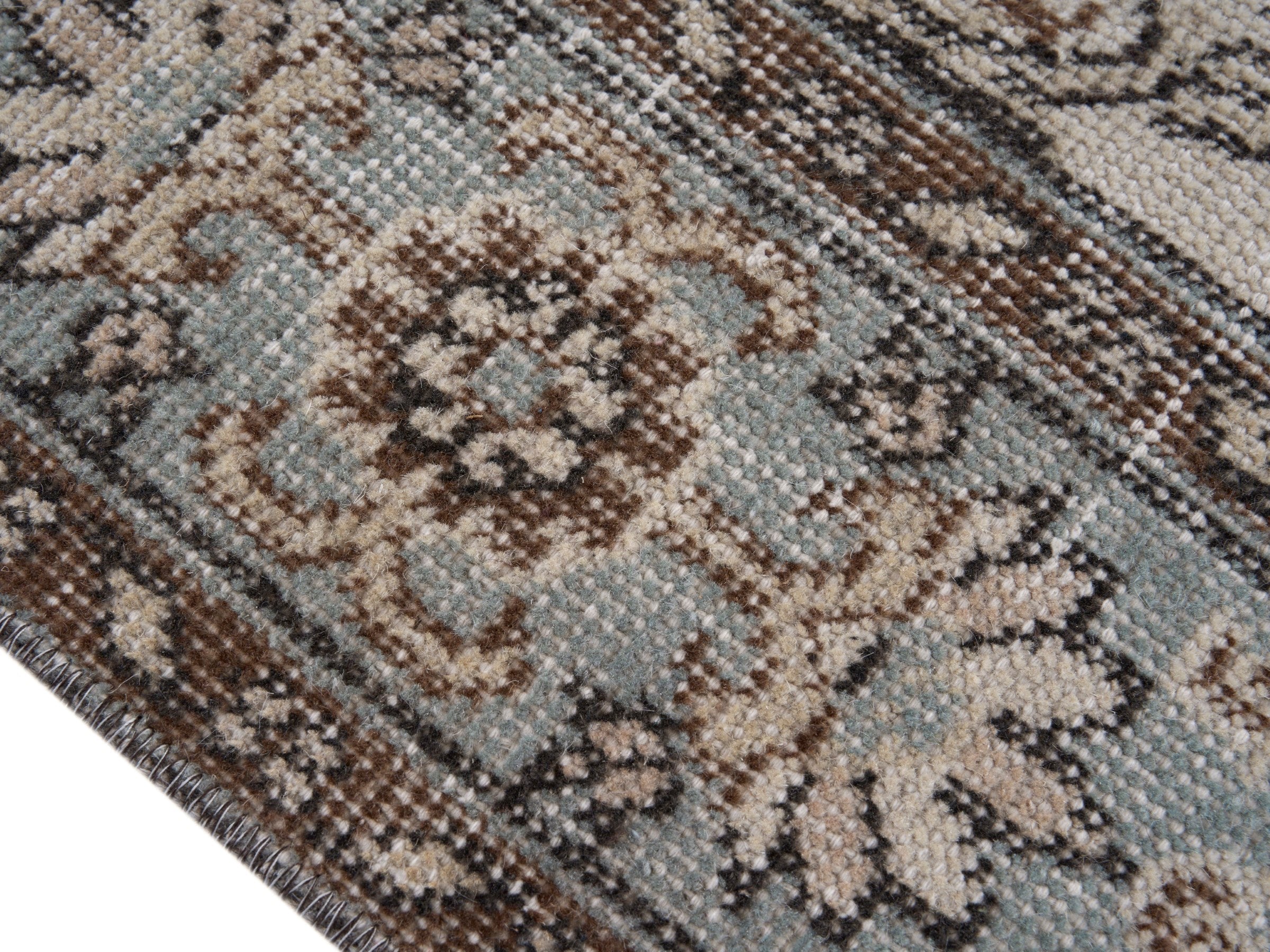 Turkish Isparta area rug in cream and taupe, view 6 of 10