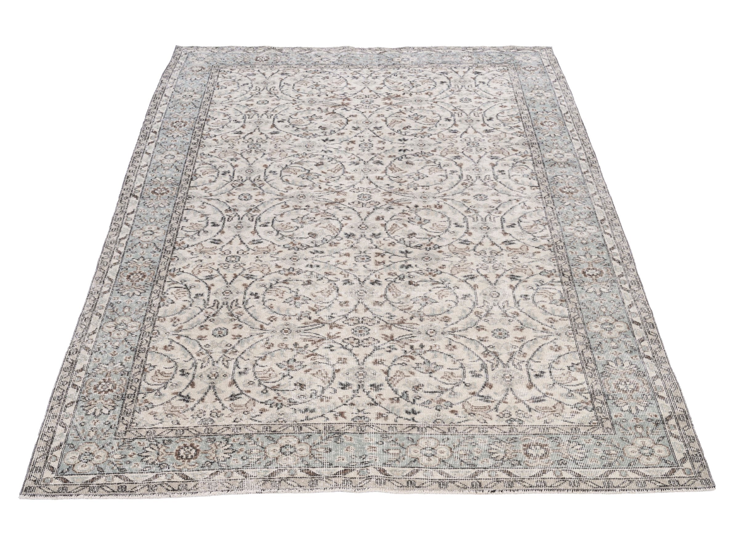 Turkish Isparta area rug in greige and taupe, view 2 of 10
