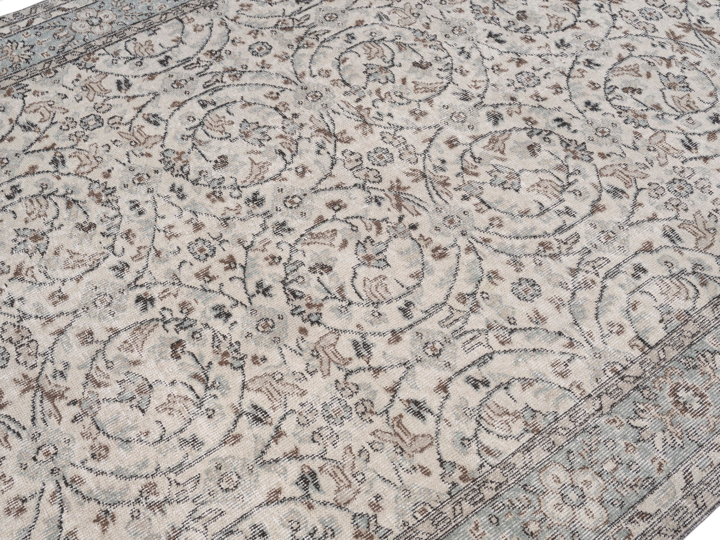 Turkish Isparta area rug in greige and taupe, view 5 of 10